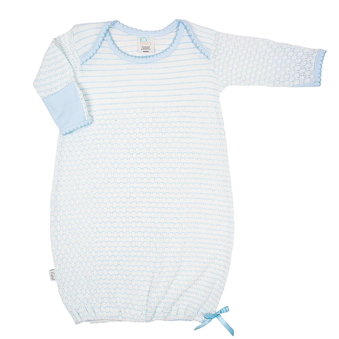 Paty Overlap Shoulder Gown-Pinstripe