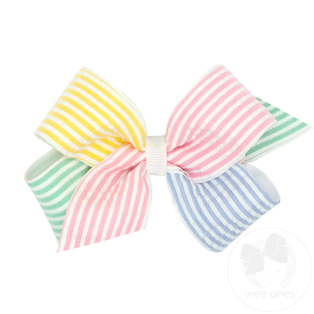 Medium Seersucker Classic Wrap Bow