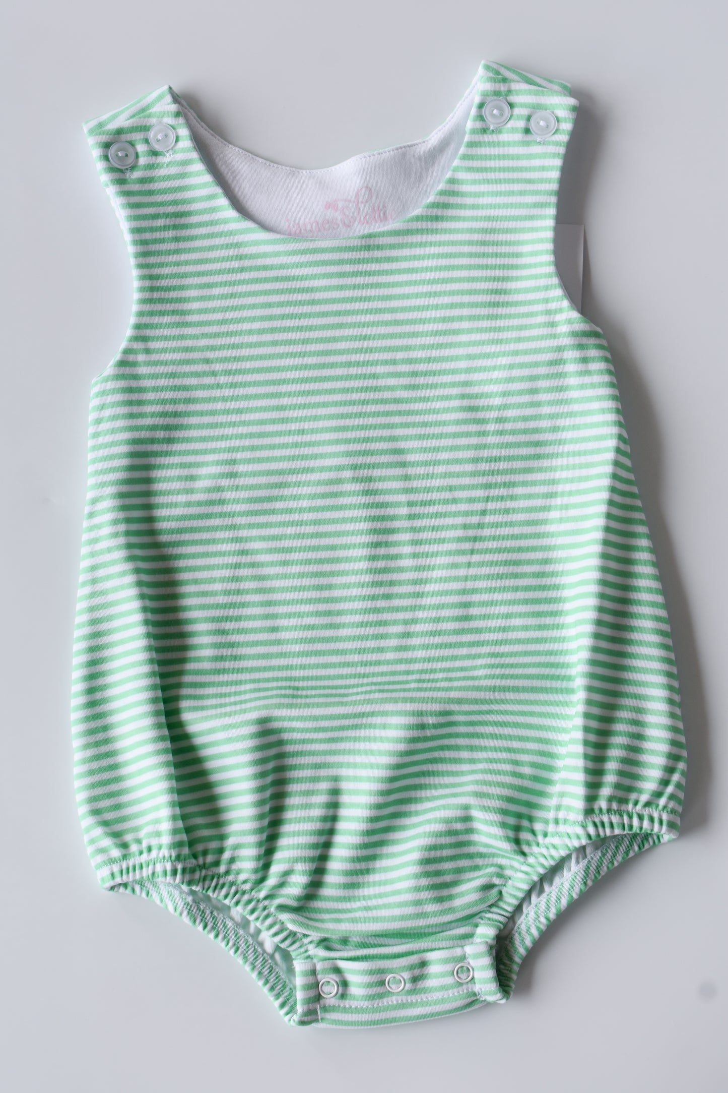 Light Green Striped Boy Knit Bubble