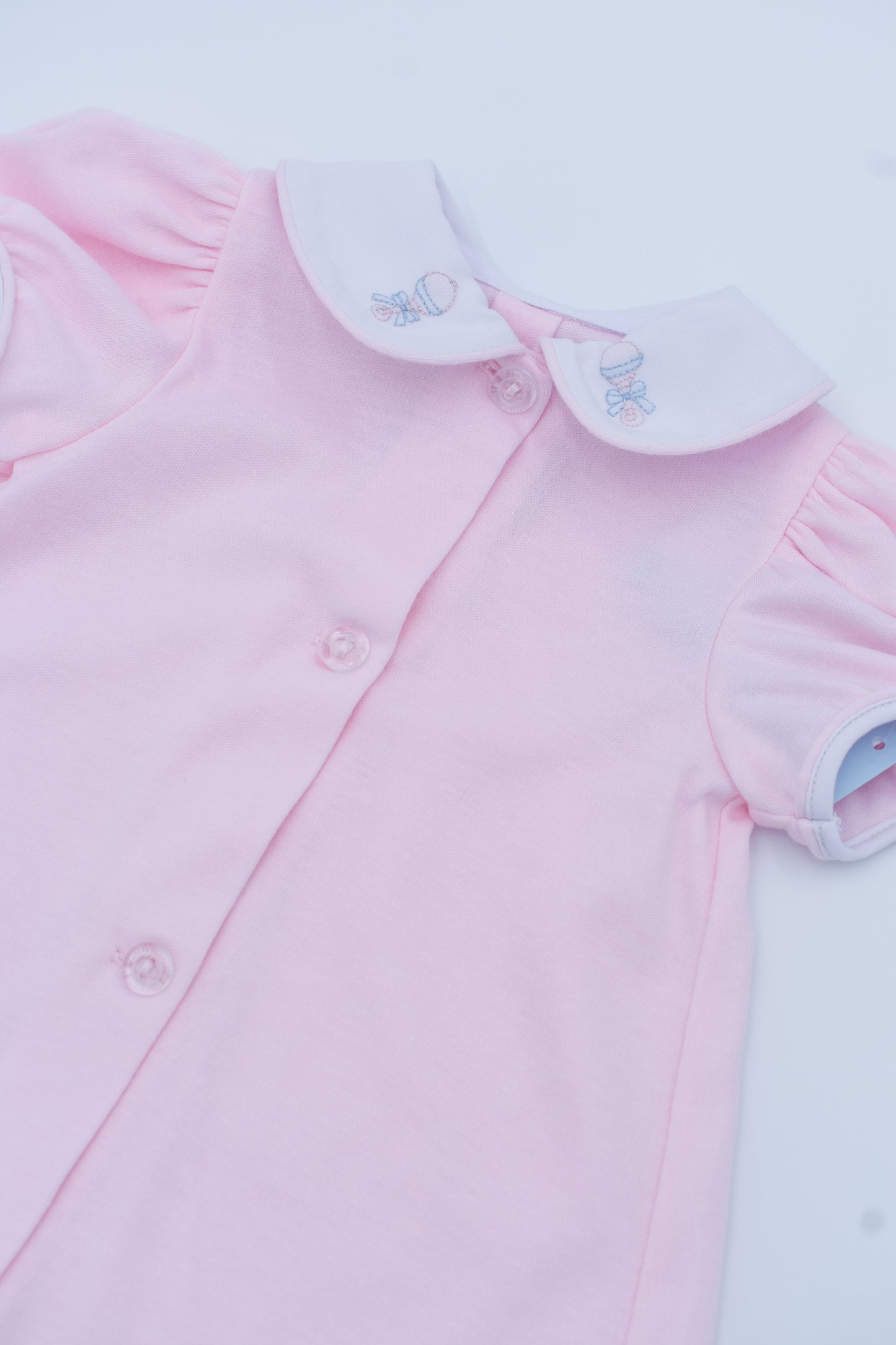 Baby's First Rattle Pink Knit Daygown