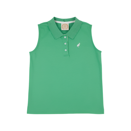 Sleeveless Anna Price Polo-Gibson Island Green