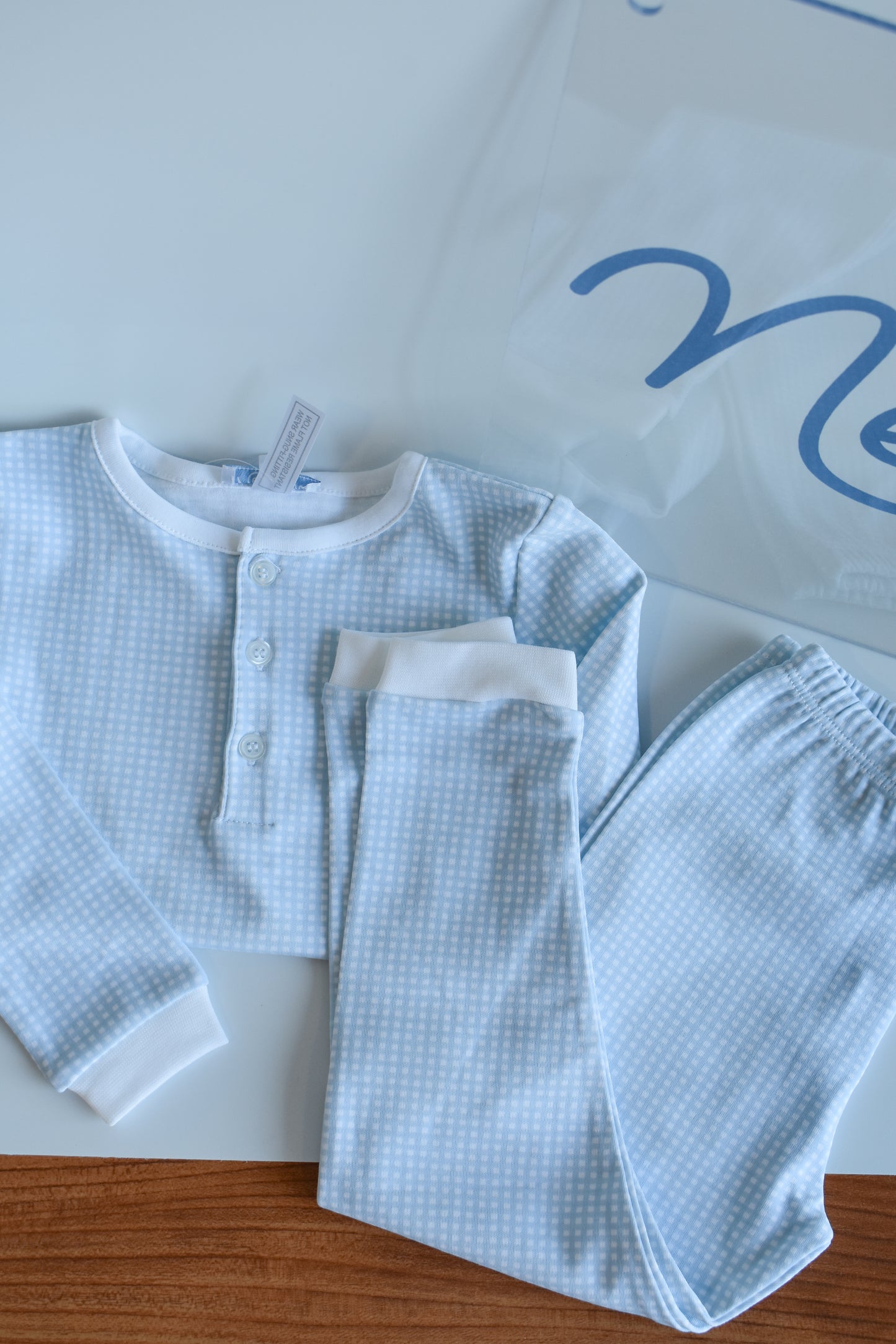 Blue Gingham PJ Pant Set