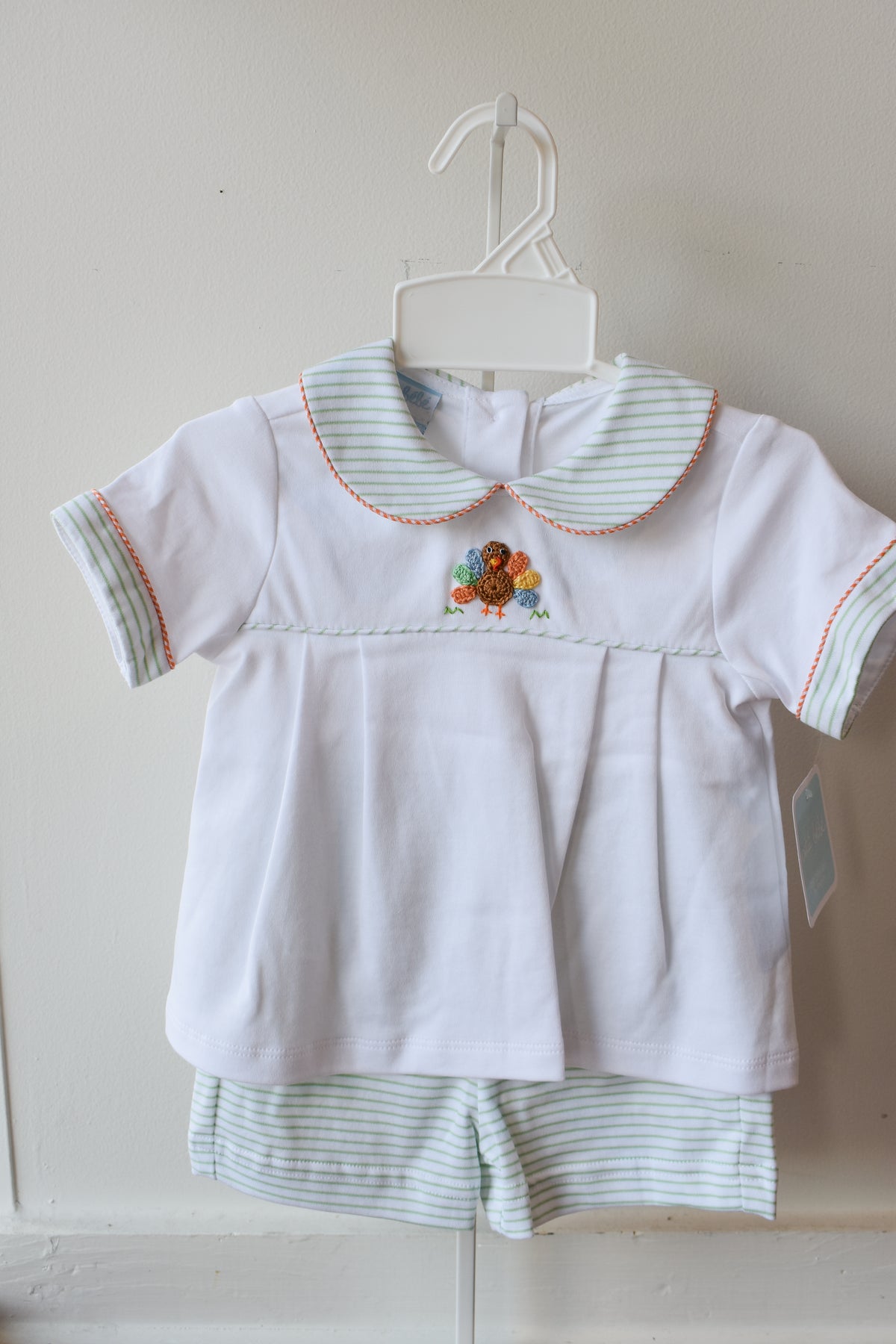 Gobble Gobble Boy’s Collared Knit Diaper/Short Set