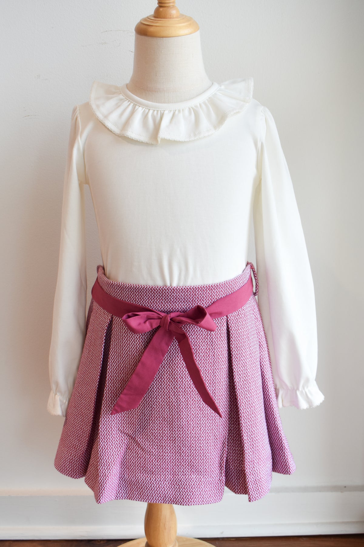 Parson Pleated Skirt-Begley Berry Tweed