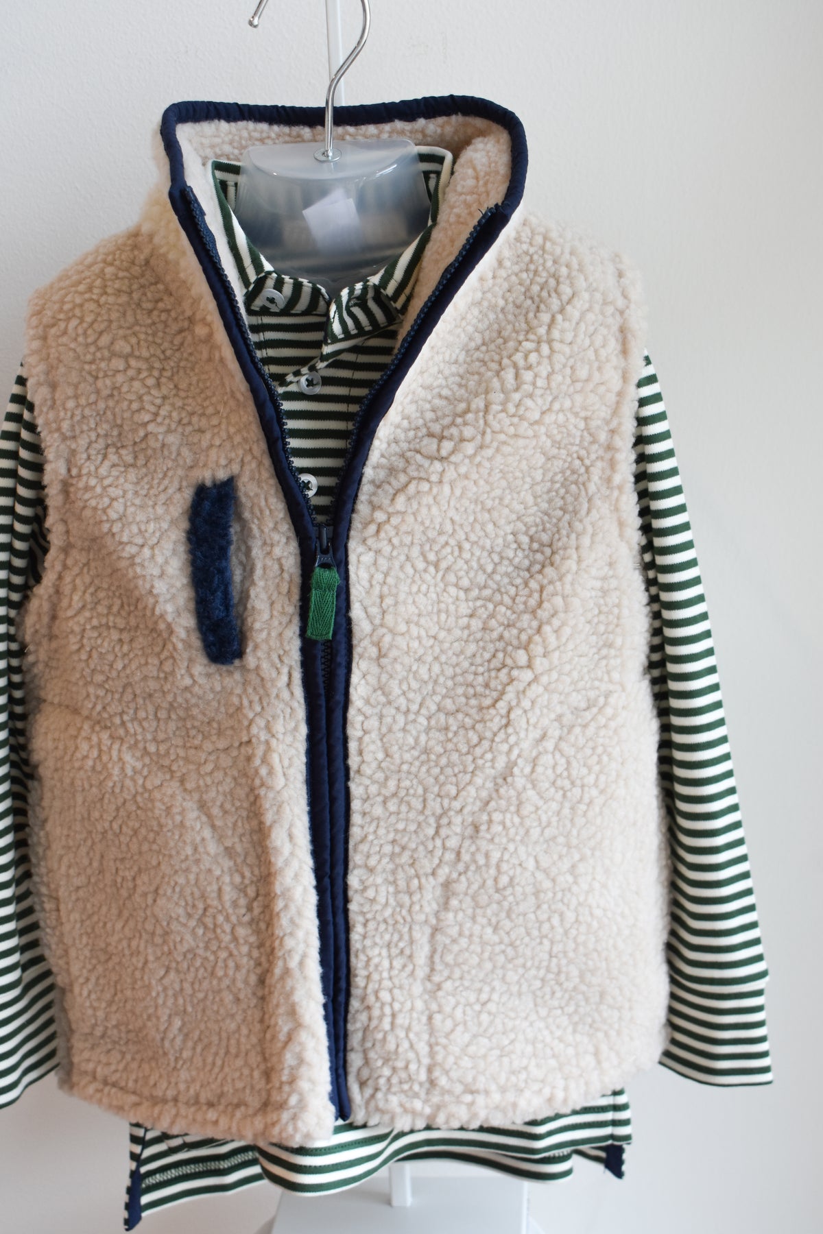 Van Camp Sherpa Vest-Khaki/Pearl