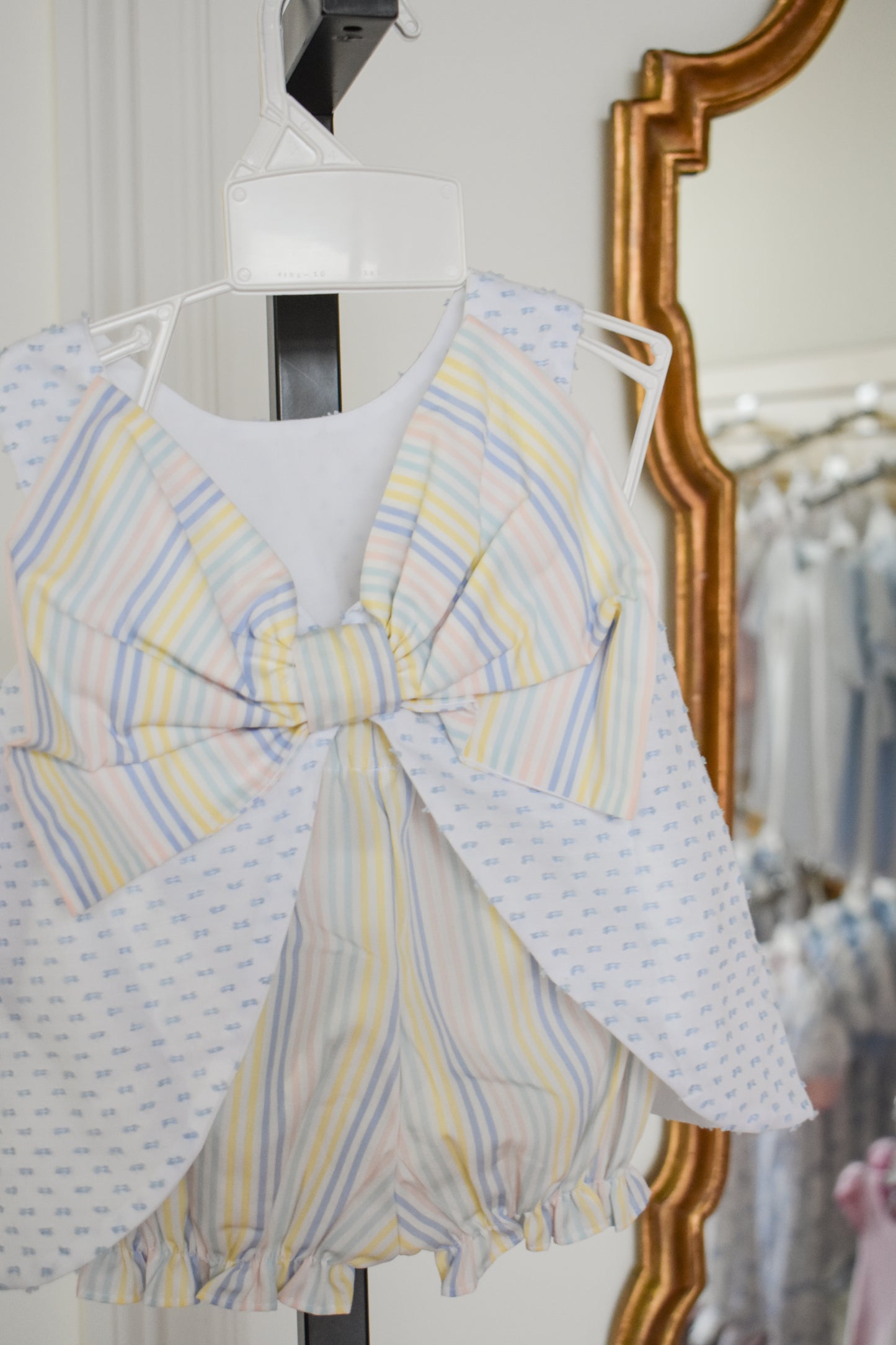 Blue Swiss Dot Lottie Bloomer Set