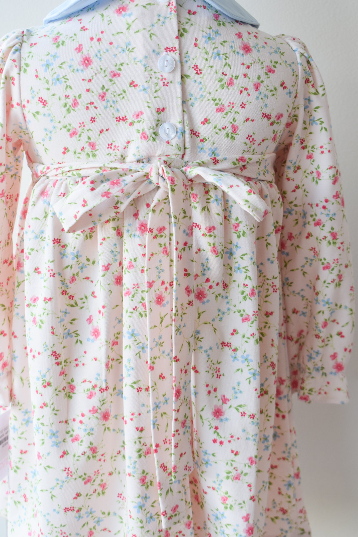 Pink Peonies Long Sleeve Knit Dress