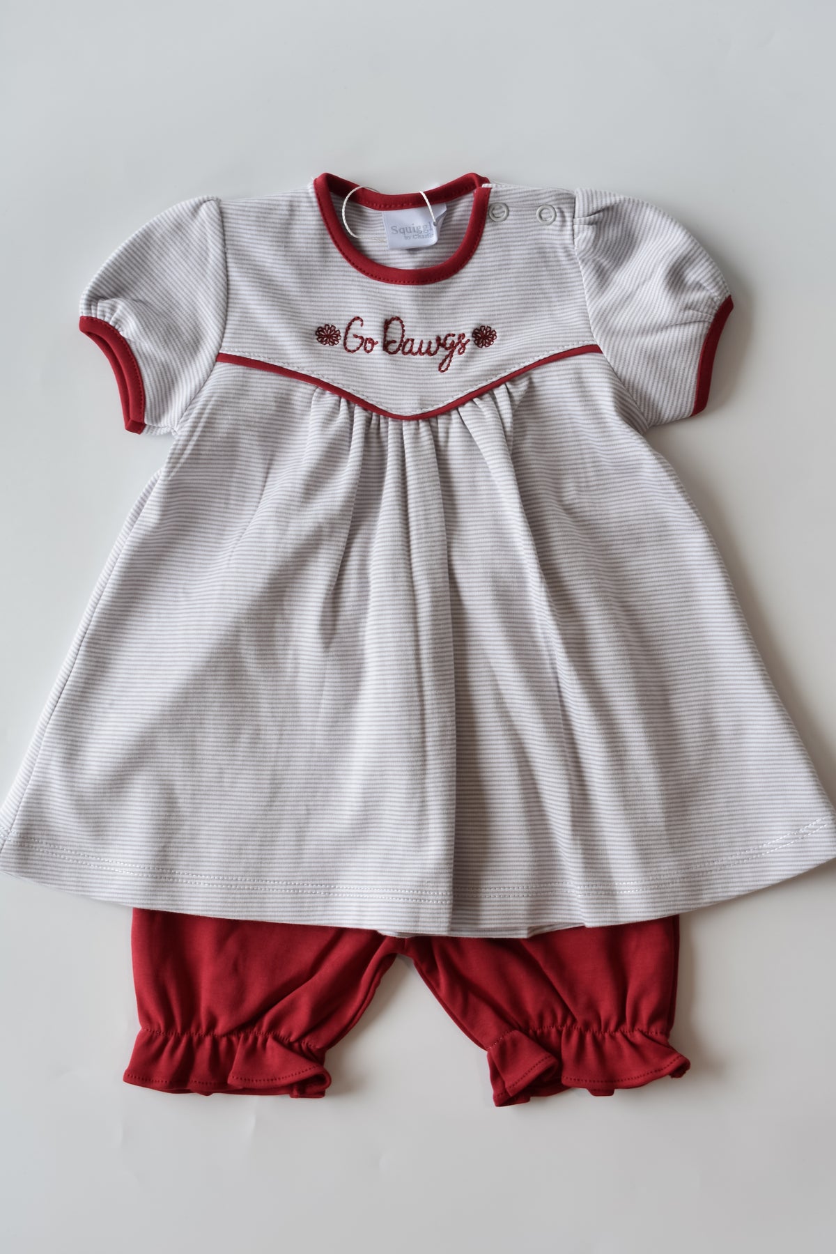Go Dawgs Pom Pom Embroidered Bloomer Set