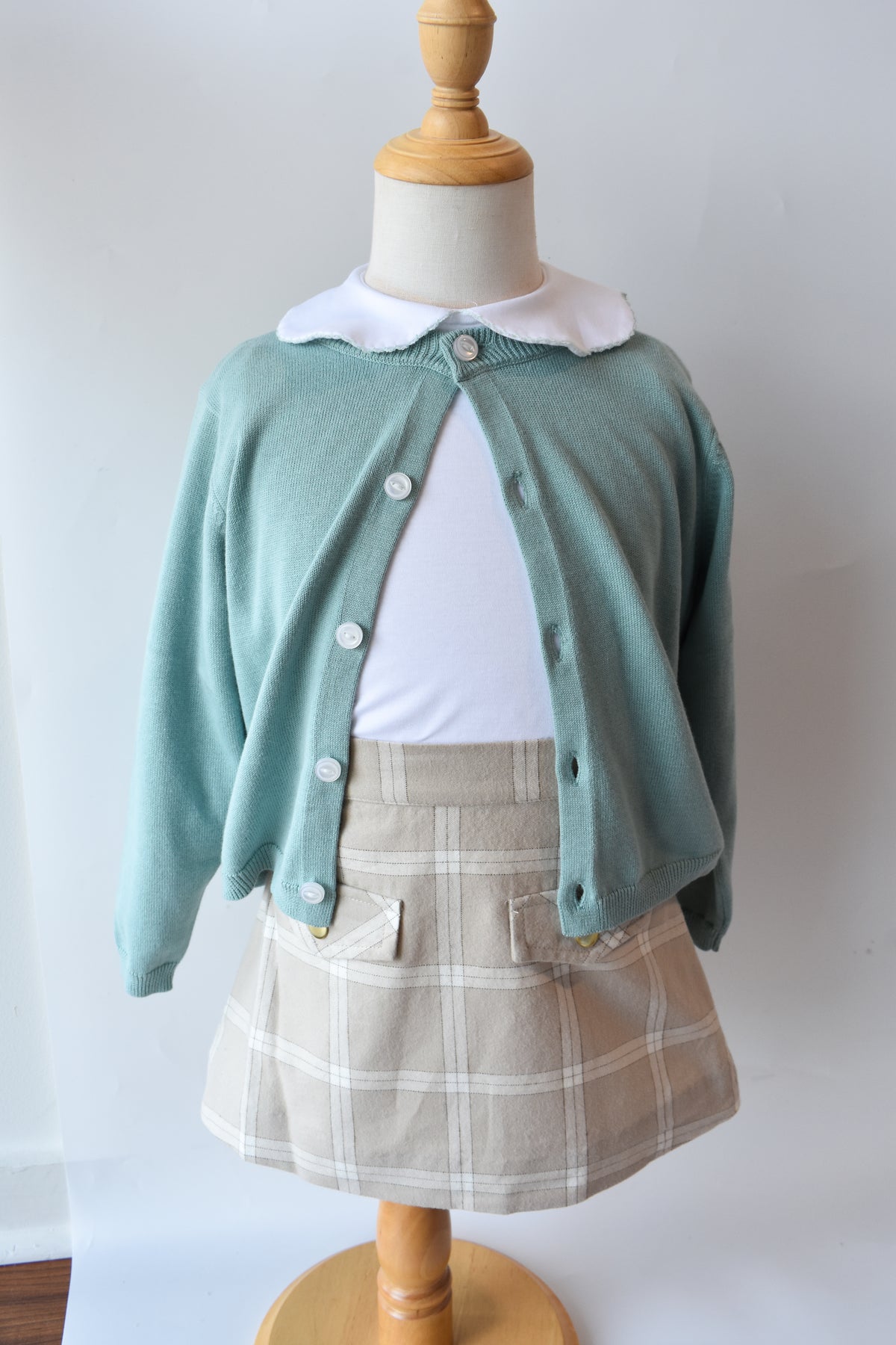 Emma’s Elbow Top-White/Greenwich Green