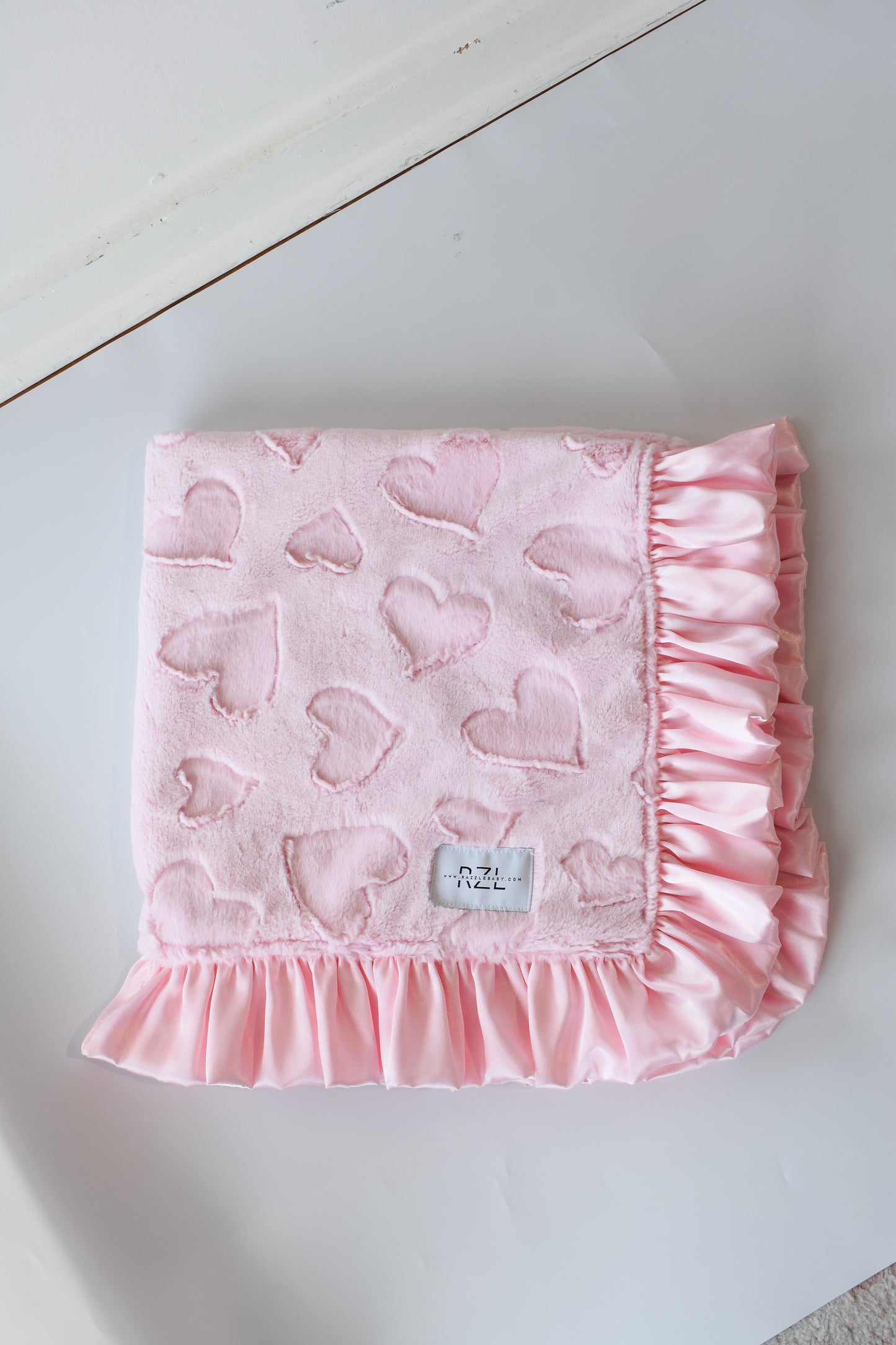 Double Plush Blanket-Pink Hearts