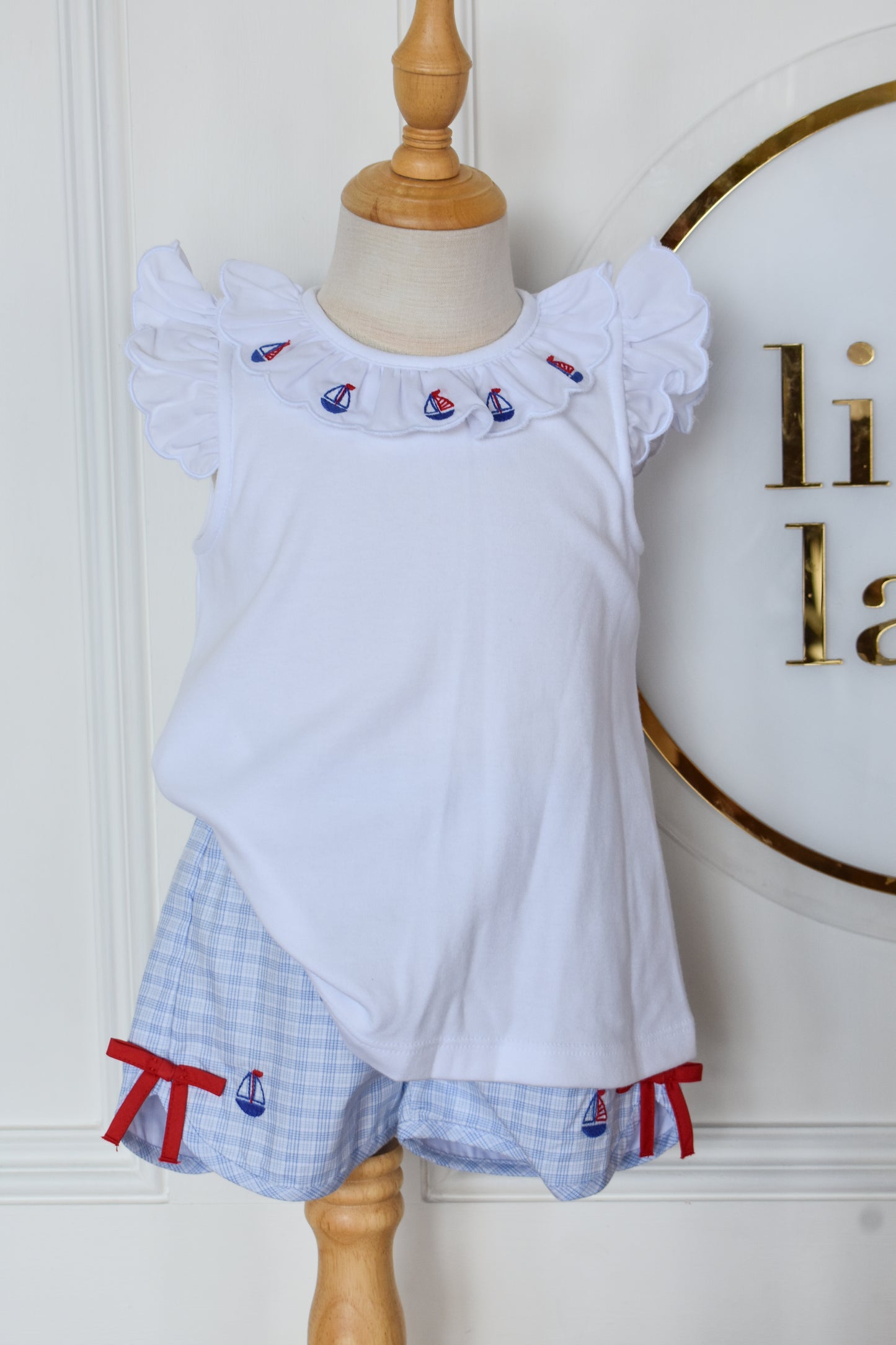 Mini Sails Scalloped Angel Short Set