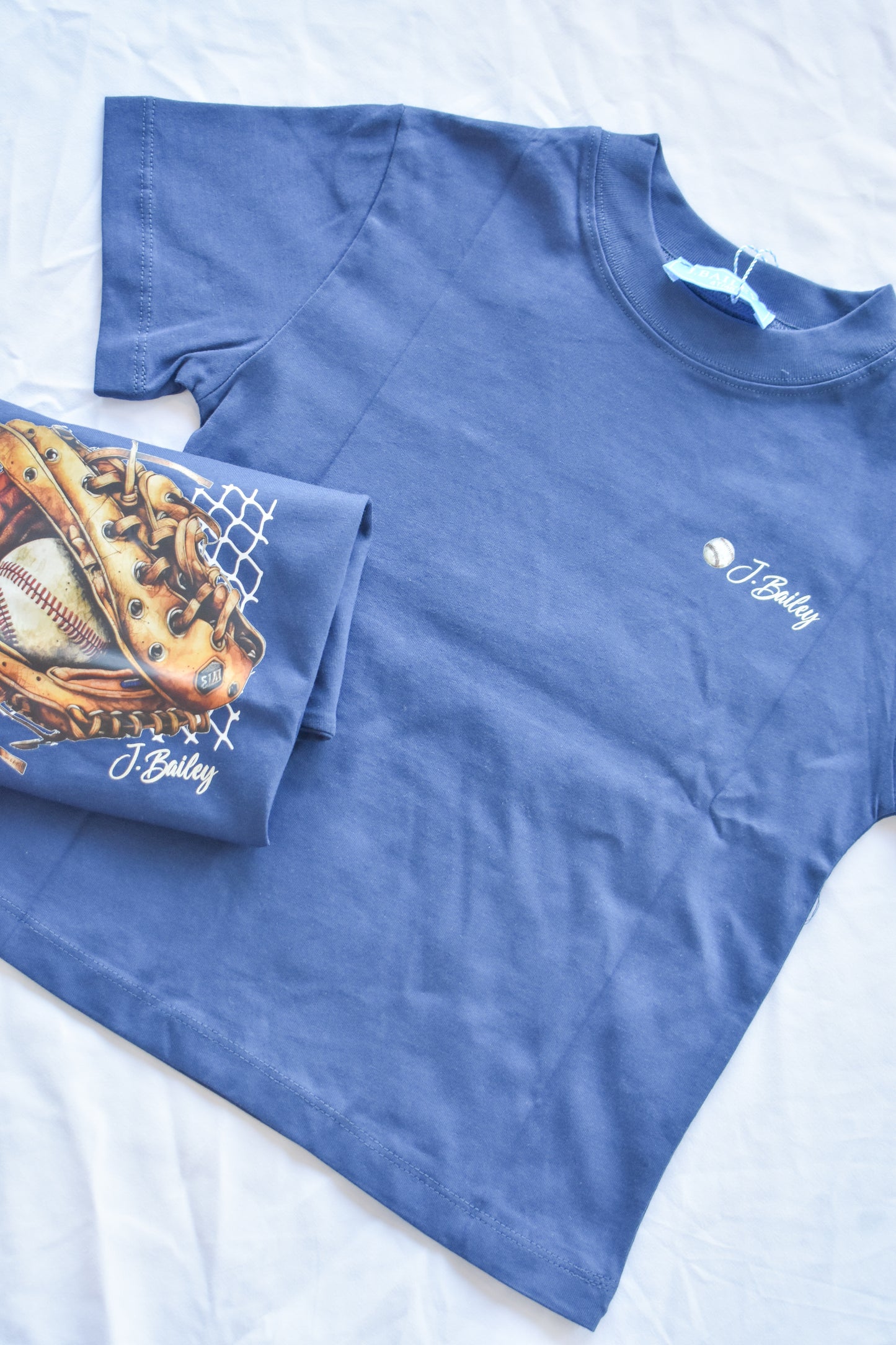 Short Sleeve Logo Tee-Baseball on Navy