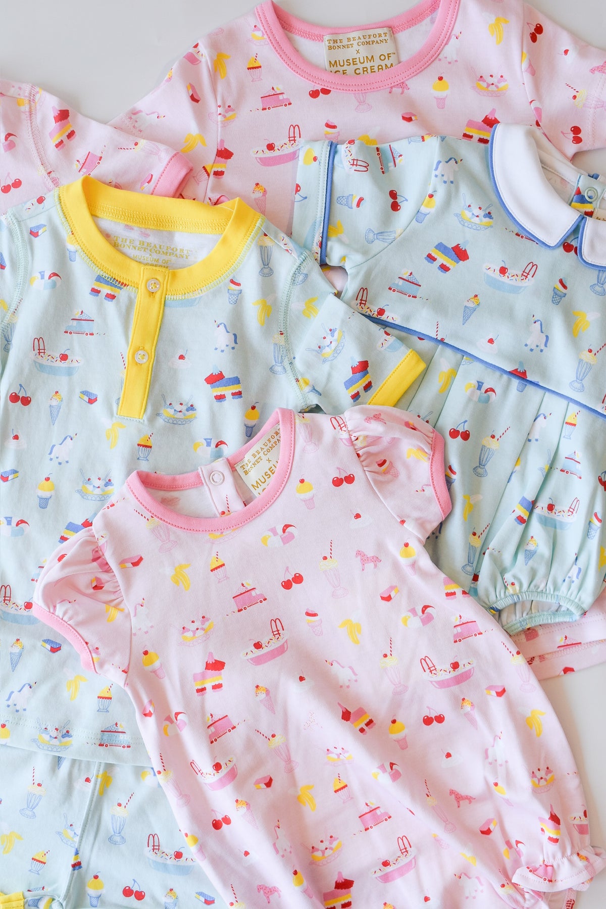 Payton Pajama Short Set-Blueberry Blue Ice Cream Daydream