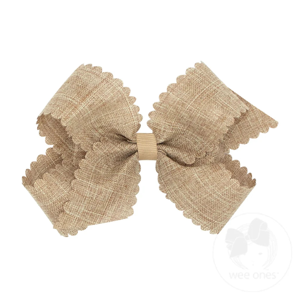 Medium Scallop Edge Linen Bow