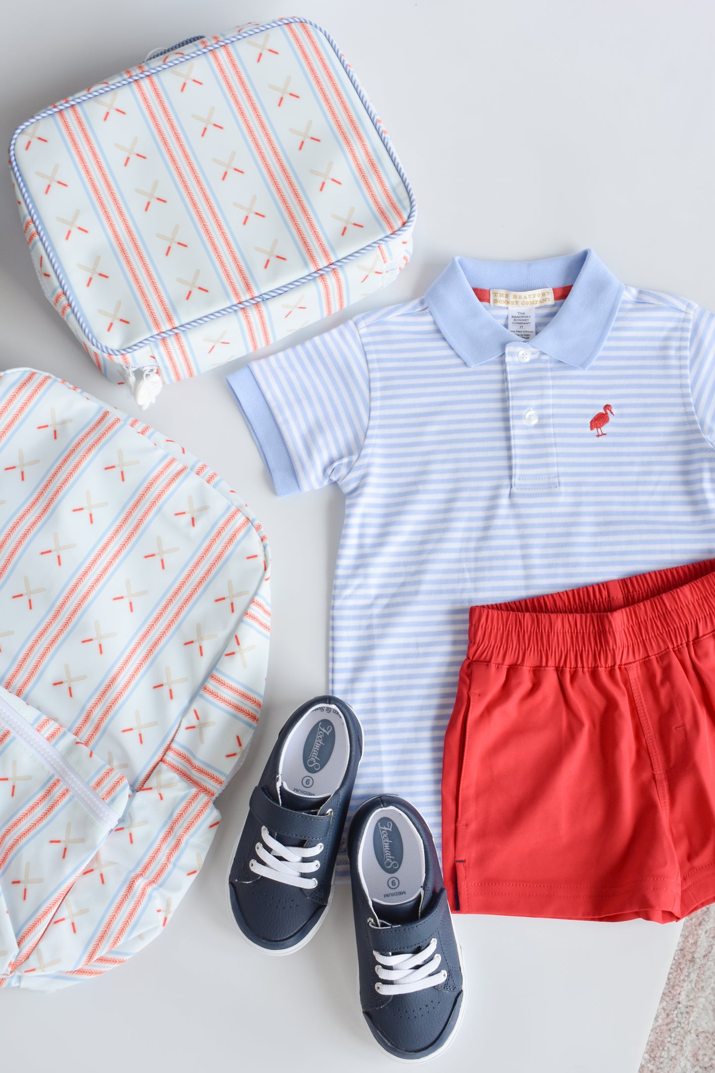 Prim & Proper Polo-Beale St Blue Stripe
