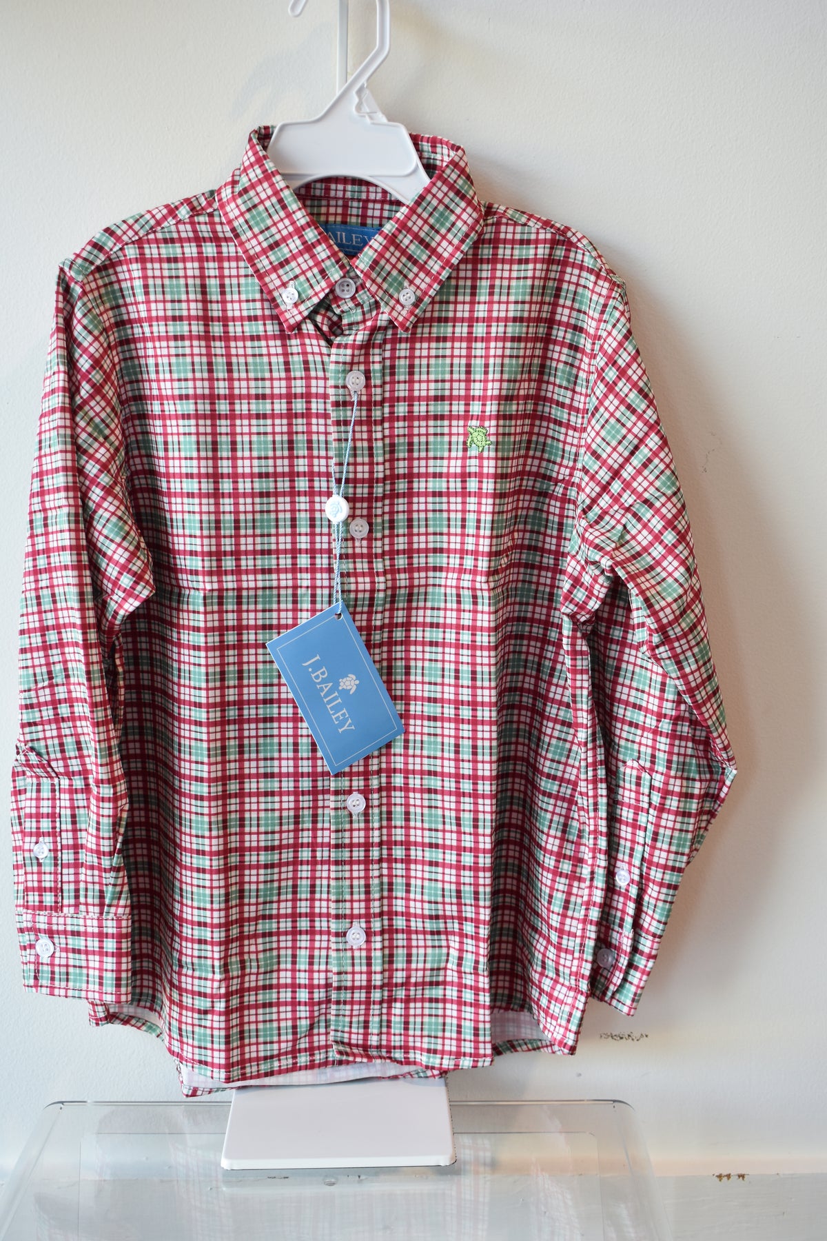 Performance Button Down Dress Shirt-Jolly Plaid
