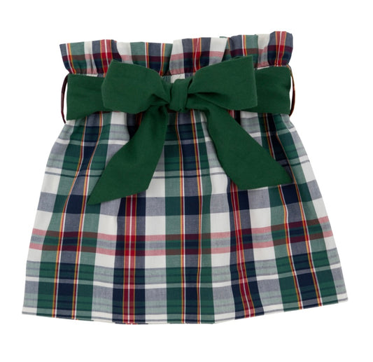 Beasley Bow Skirt-Field Park Plaid/Grier Green