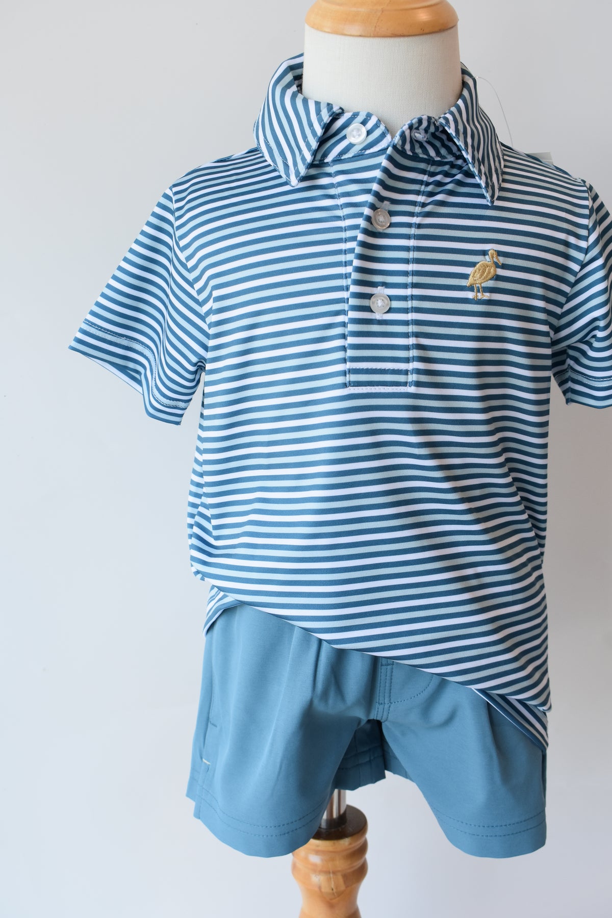 Prepletic Prim and Proper Polo-Barnsley Blue/Khaki Sumner Stripe