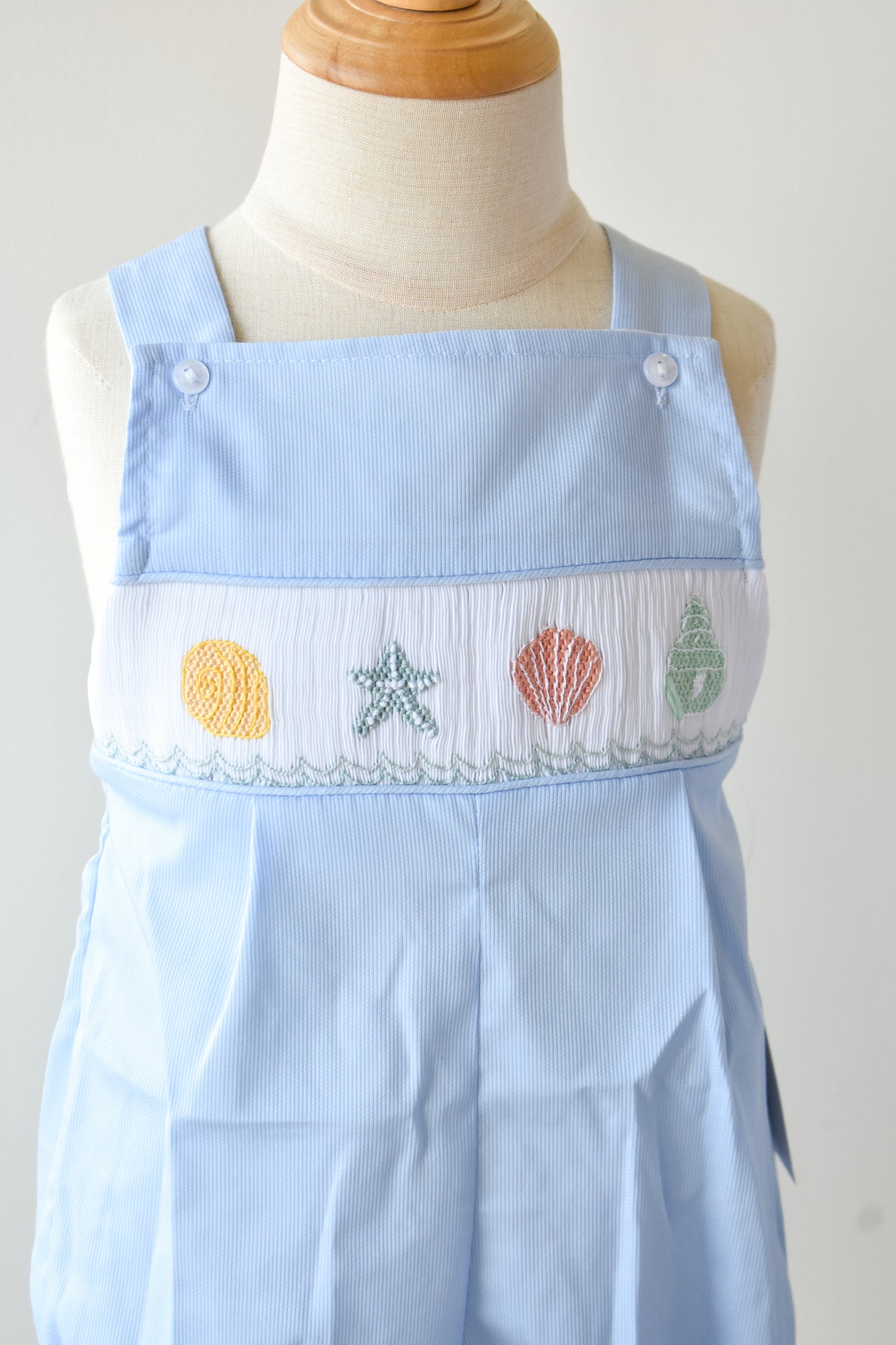 Tim Seashell Smocked Sunsuit