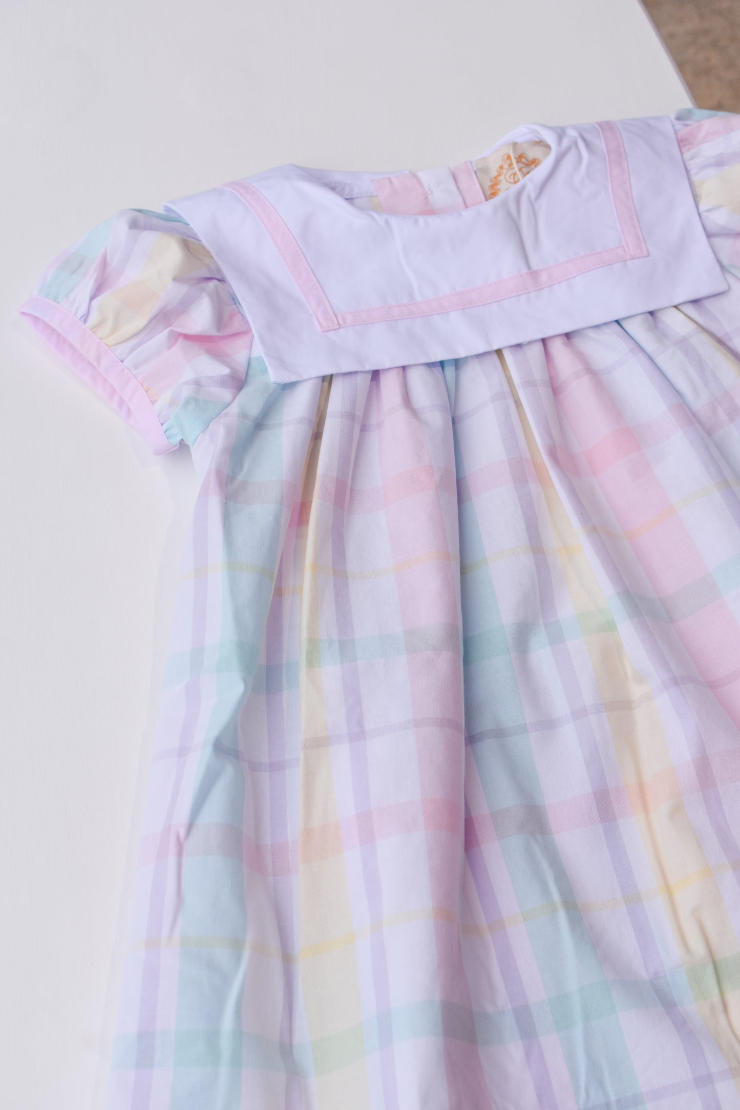 Stewart's Square Collar Dress-Brunch Plate Plaid