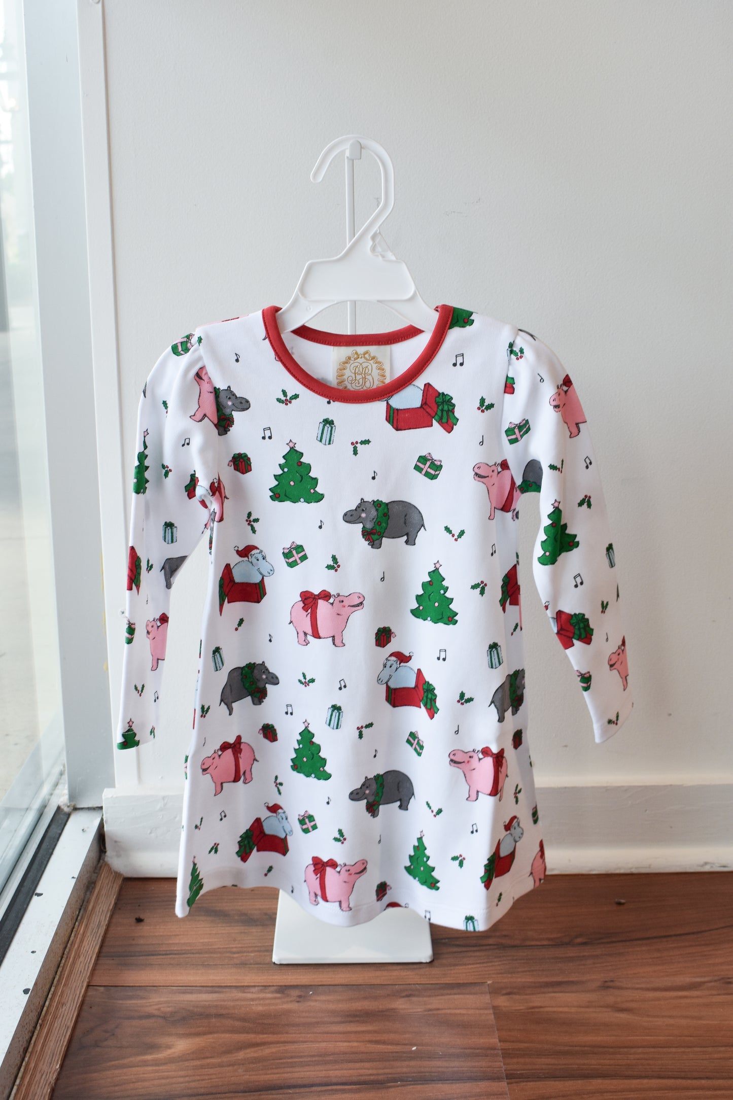 Long Sleeve Penny's Play Dress-I Want a Hippopotamus