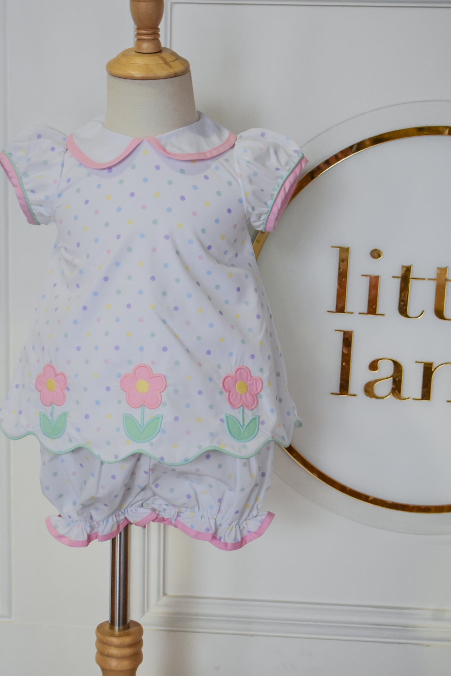 Petal & Dot Bow Back Bloomer Set