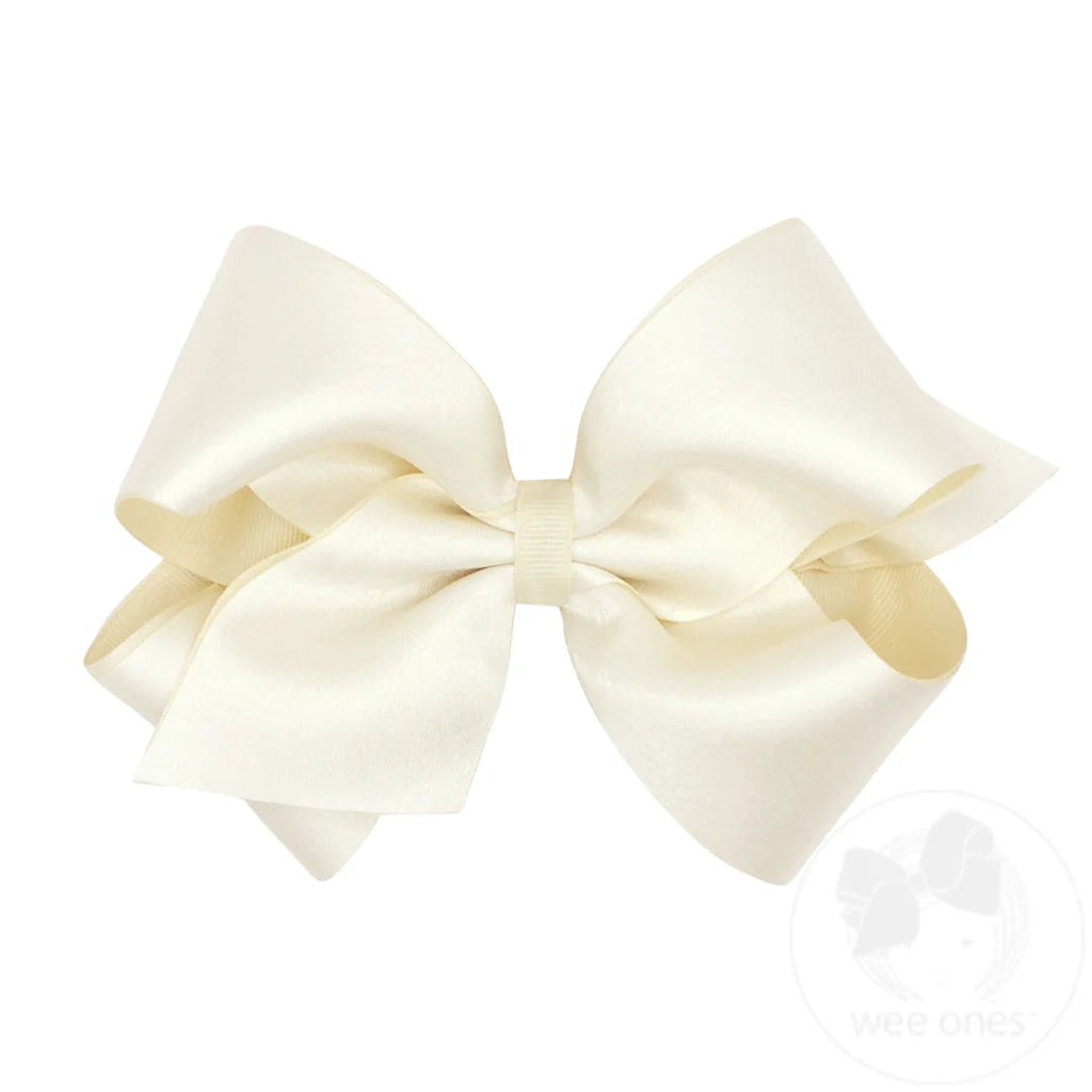 Wee Holiday-King Satin Overlay Classic Wrap Bow