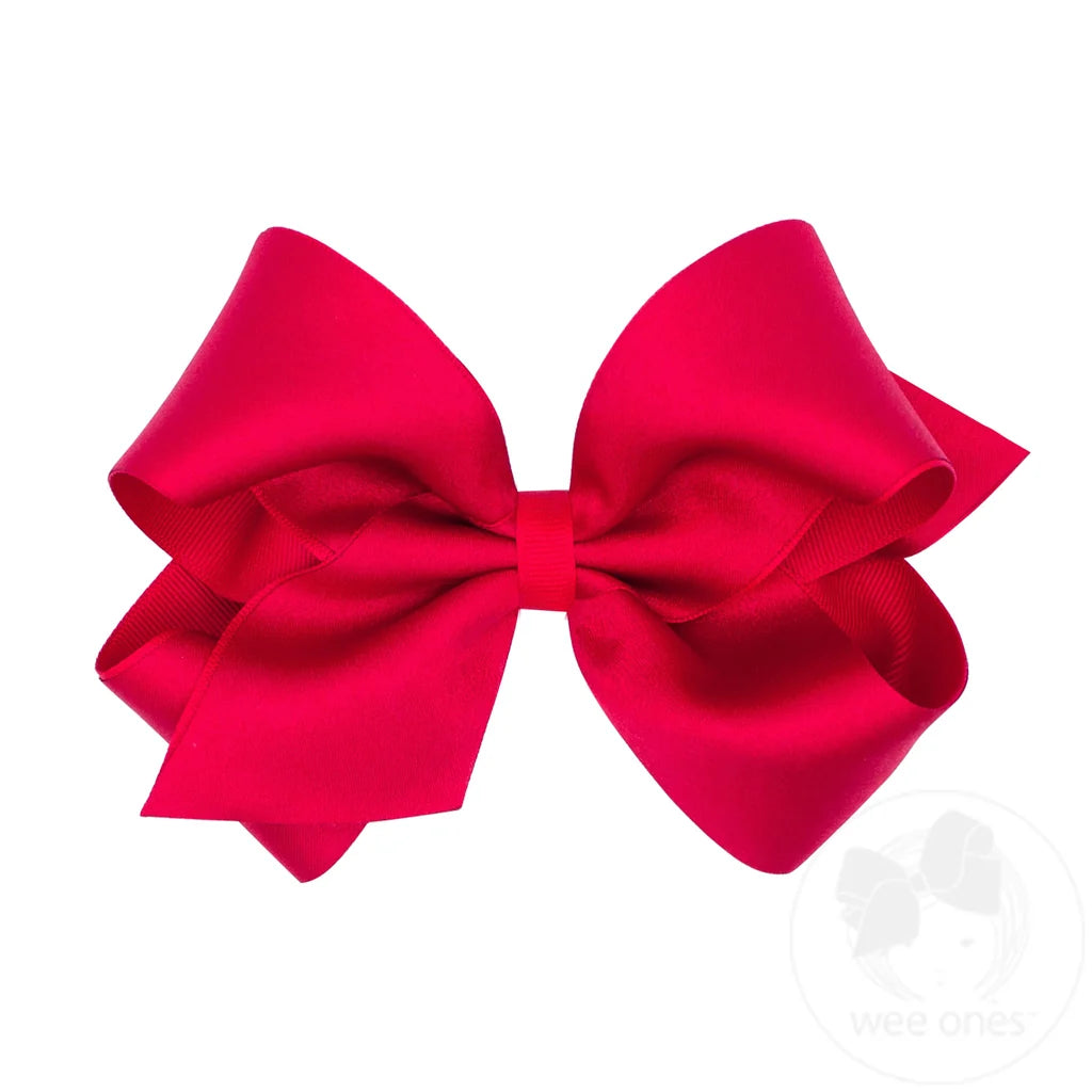 Wee Holiday-King Satin Overlay Classic Wrap Bow
