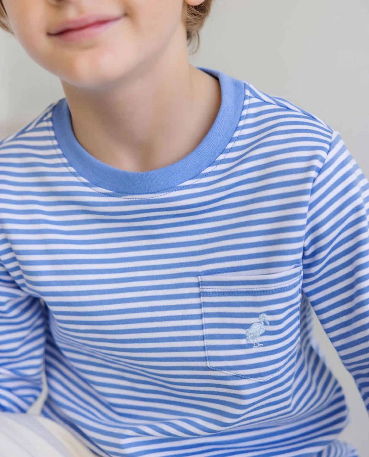 Long Sleeve Carter Crewneck-Barbados Blue Stripe