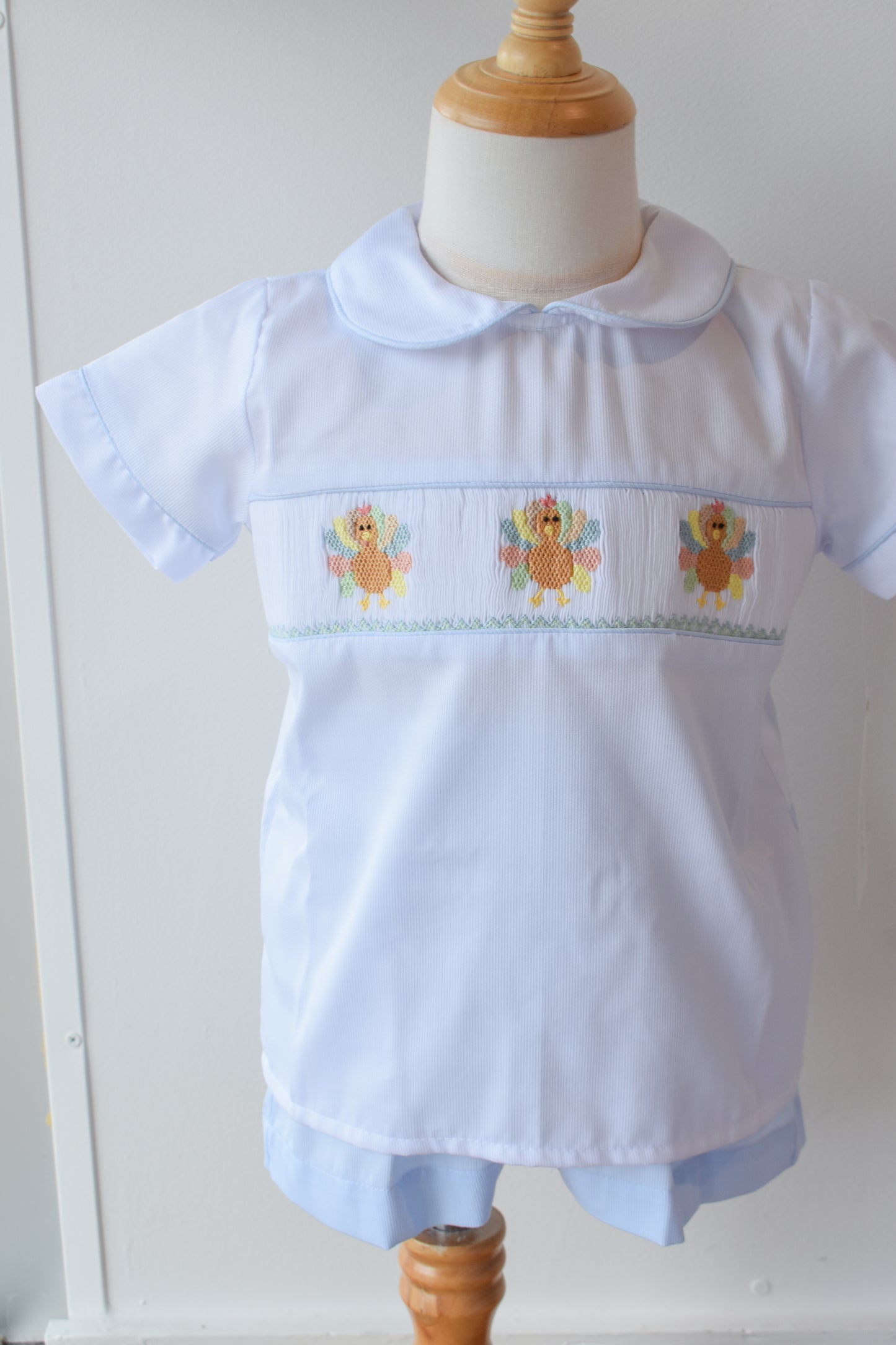 Drew’s Colorful Turkeys Collared Shirt/Short Set