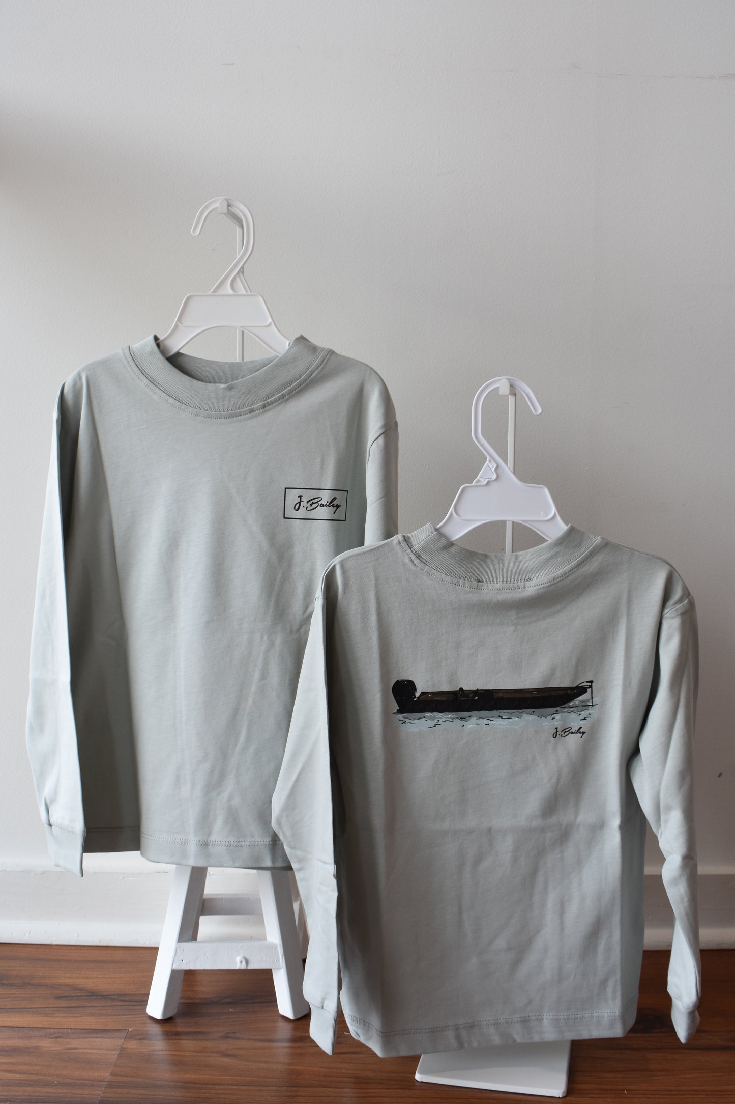 Long Sleeve Logo Tee-Jon Boat on Moss