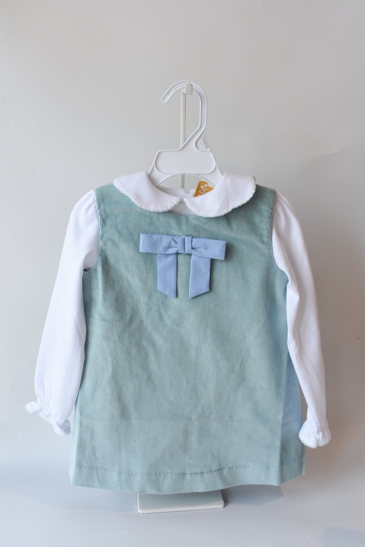Emma’s Elbow Top-White/Greenwich Green
