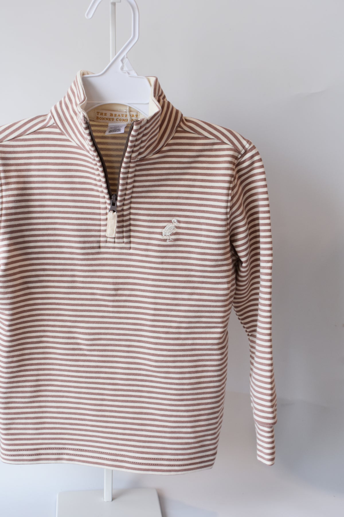 Hayword Half Zip-Gray Bay Brown/Palmetto Stripe