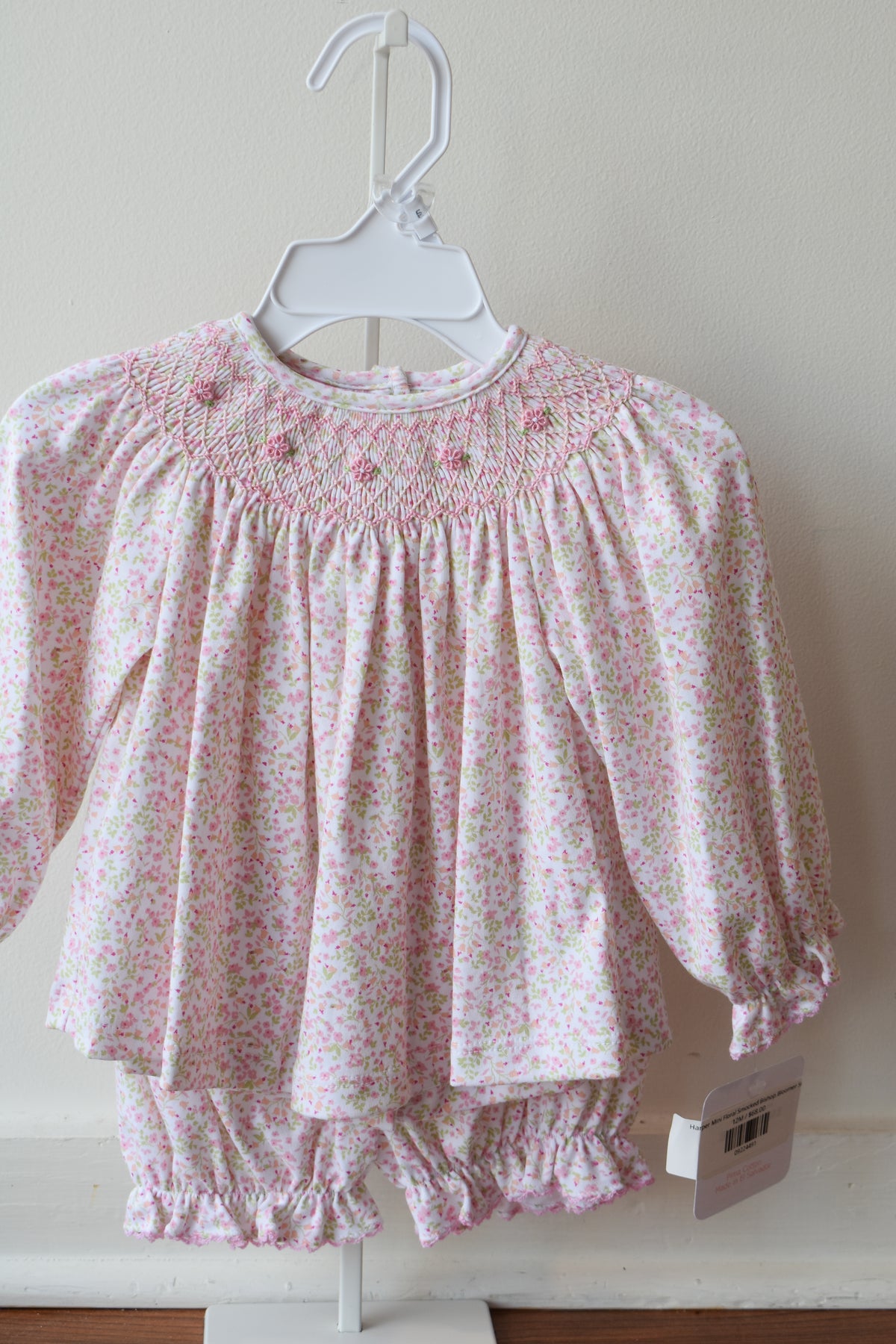 Harper Mini Floral Smocked Bishop Bloomer Set