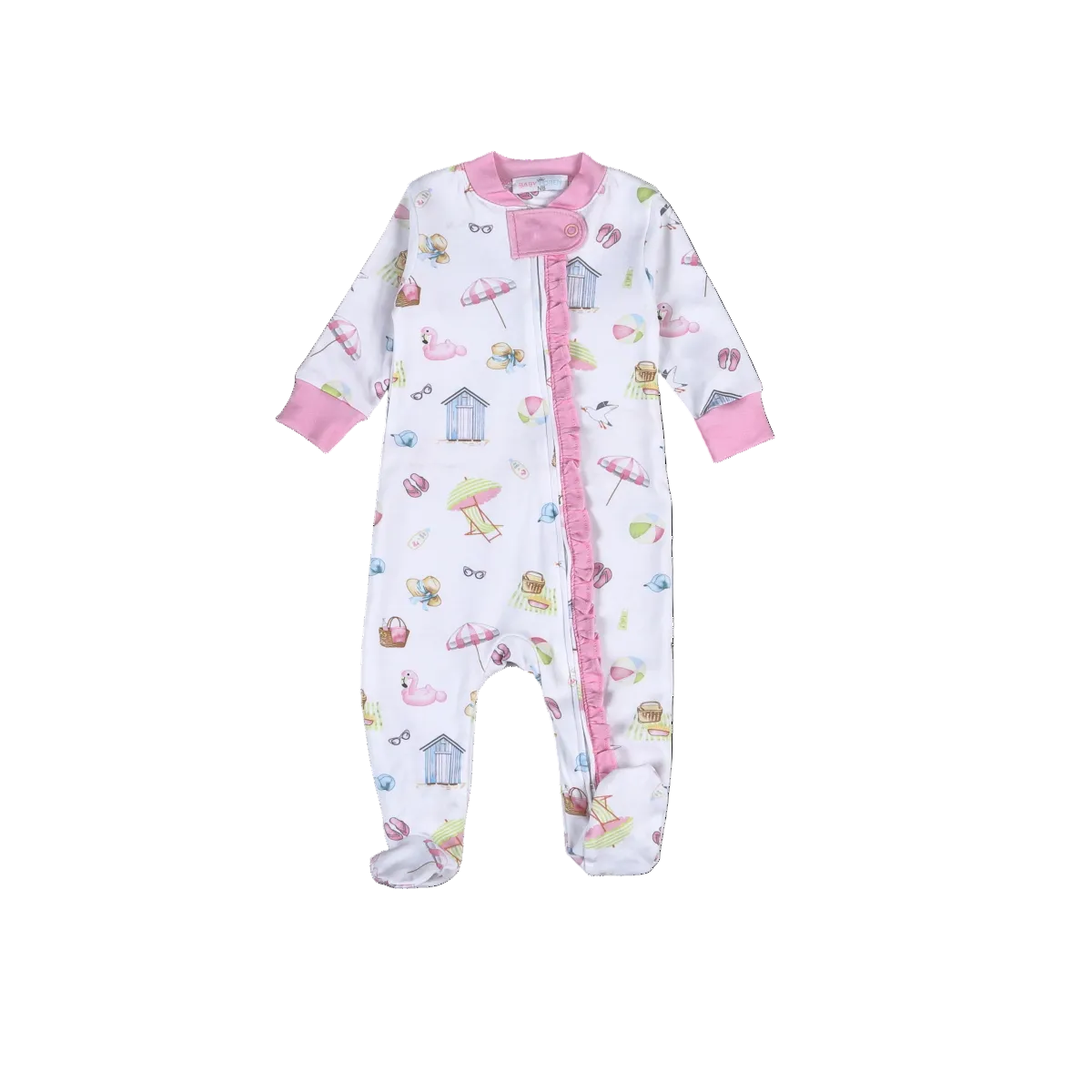 Sandy Pink Toes-Girl’s Zipper Footie