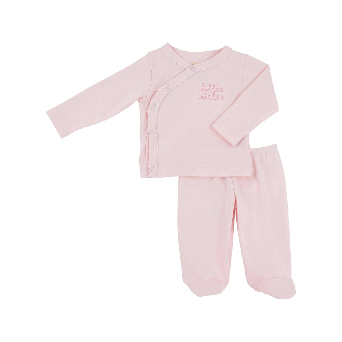 Little Sister Cameron Cross-Front Set-Palm Beach Pink