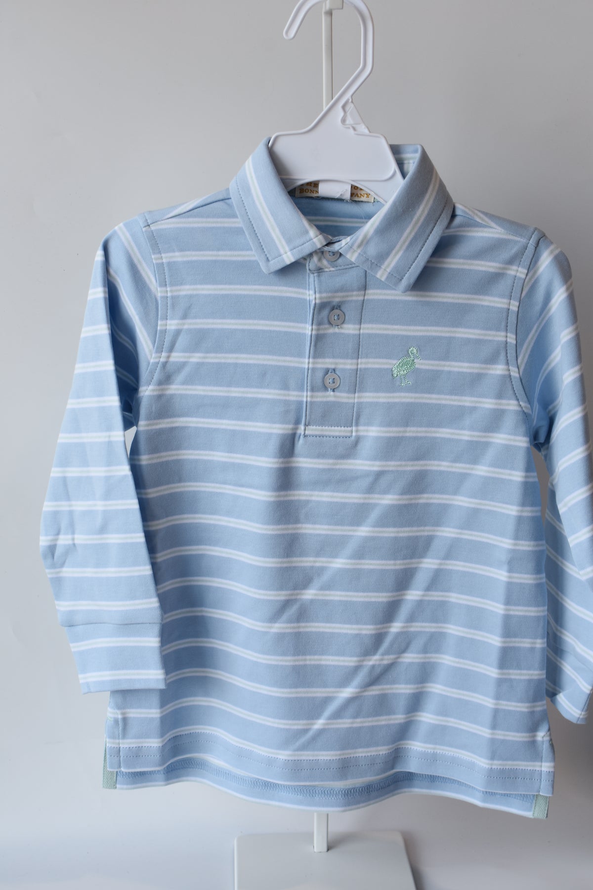 Prim and Proper Polo LS-Sarasota/Greenwich Stripe