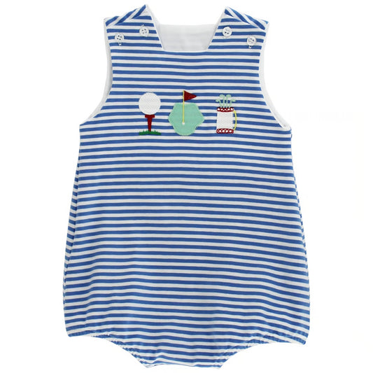 Mini Mulligans-Blue Striped Knit Bubble