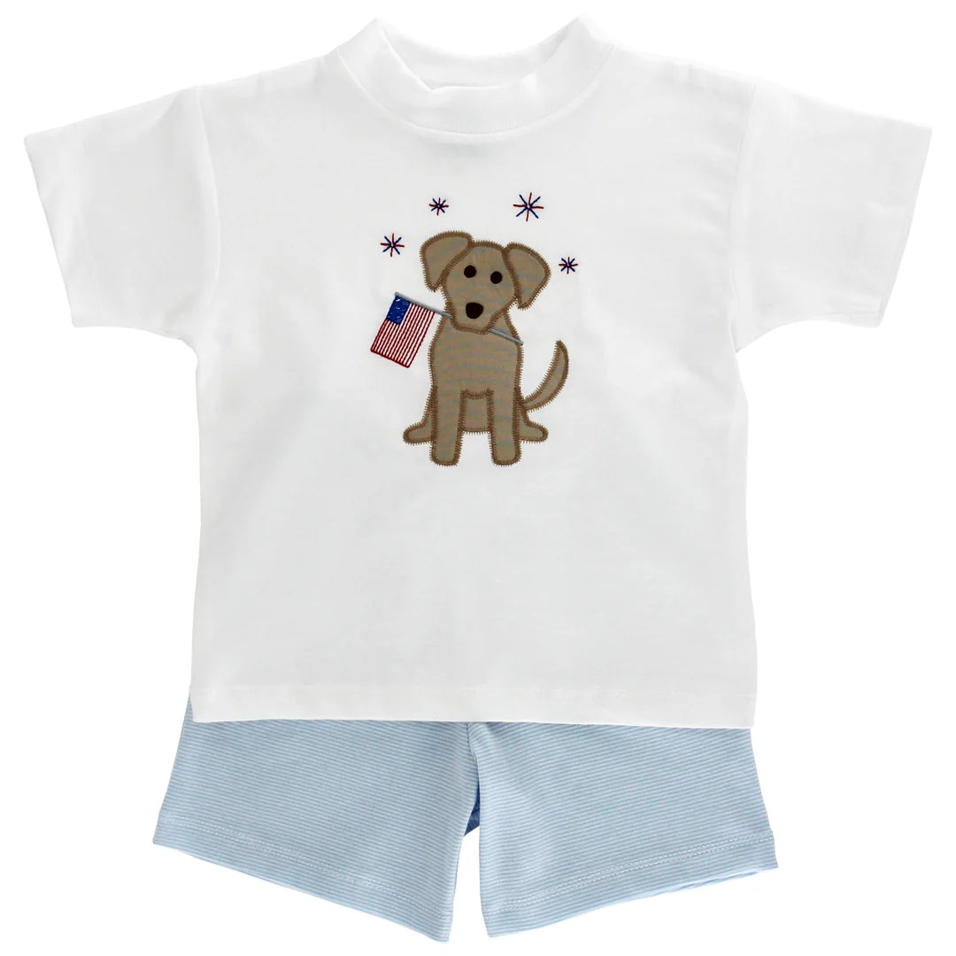 Patriotic Pup Boy Short Set