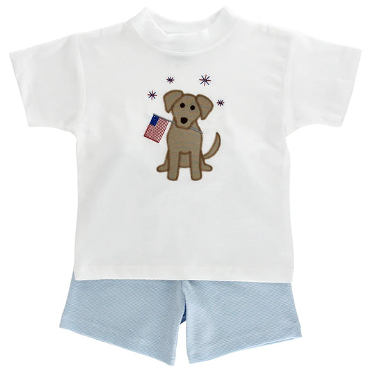 Patriotic Pup Boy Short Set