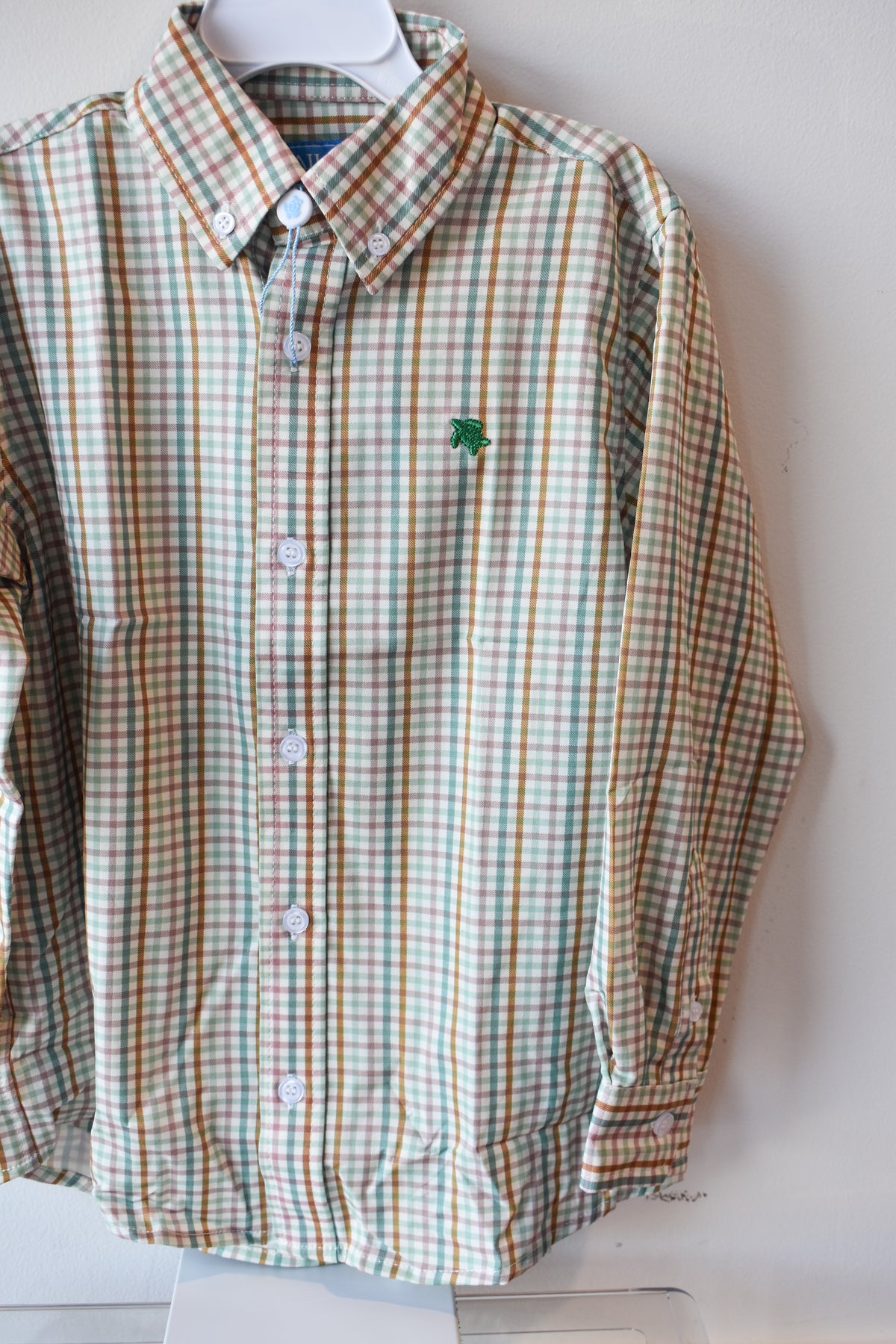Performance Button Down Dress Shirt-Acorn Plaid