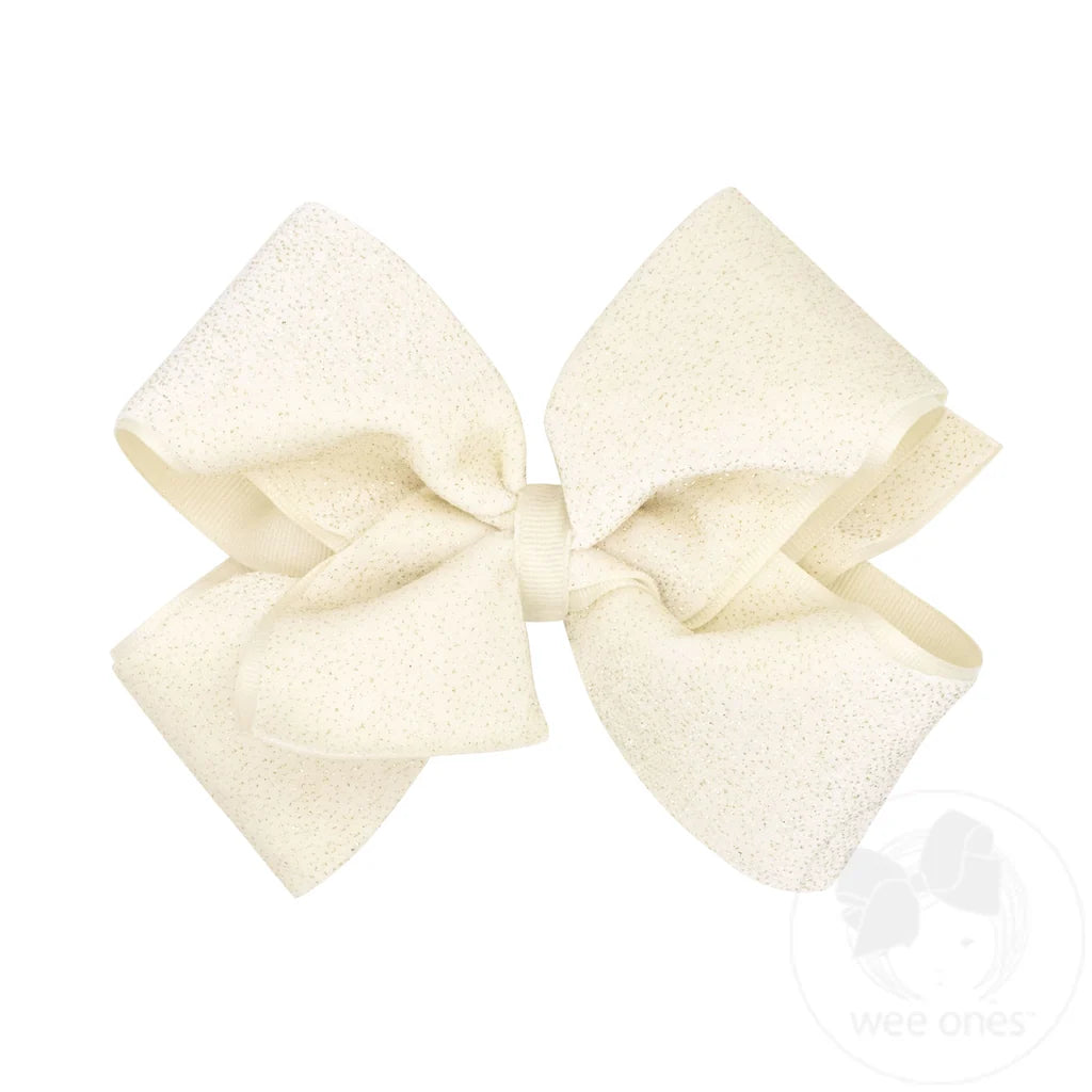 Wee Holiday-King Sparkle Velvet Overlay Bow