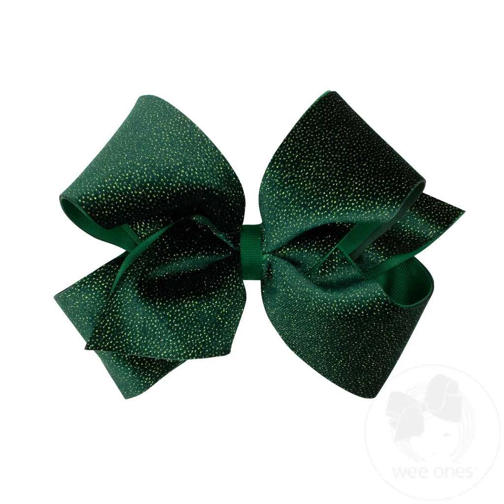 Wee Holiday-King Sparkle Velvet Overlay Bow