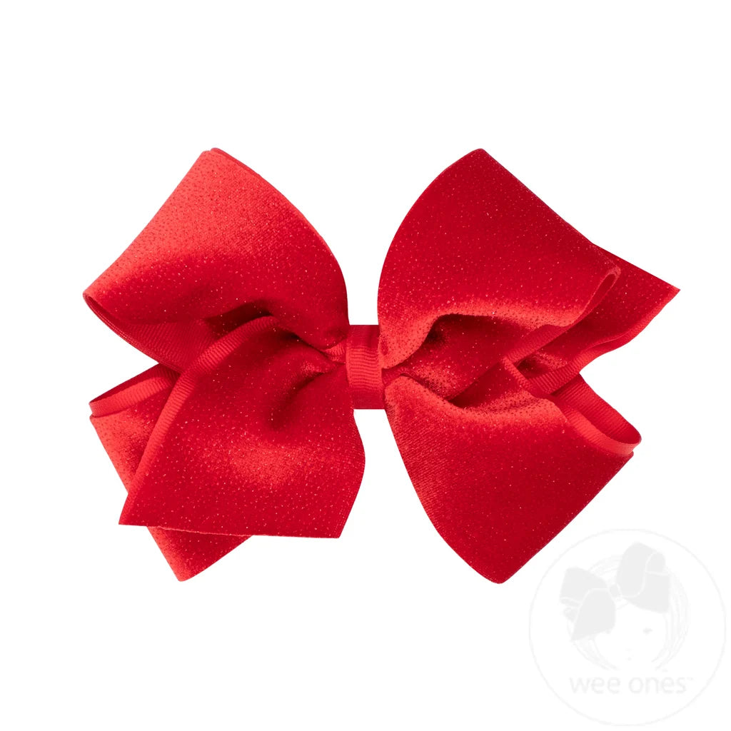 Wee Holiday-King Sparkle Velvet Overlay Bow
