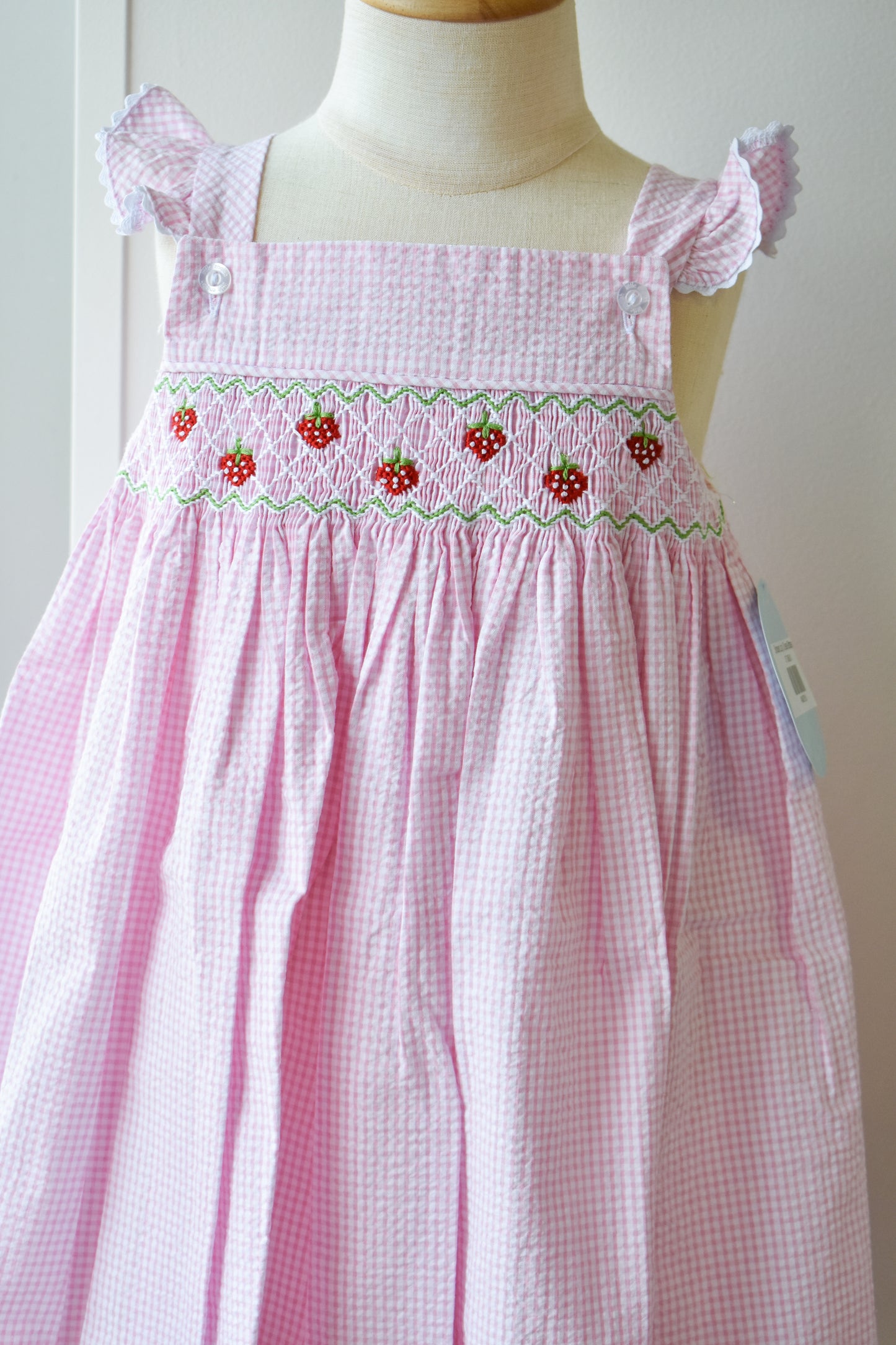 Smocked Lizzy D Dress-Strawberries