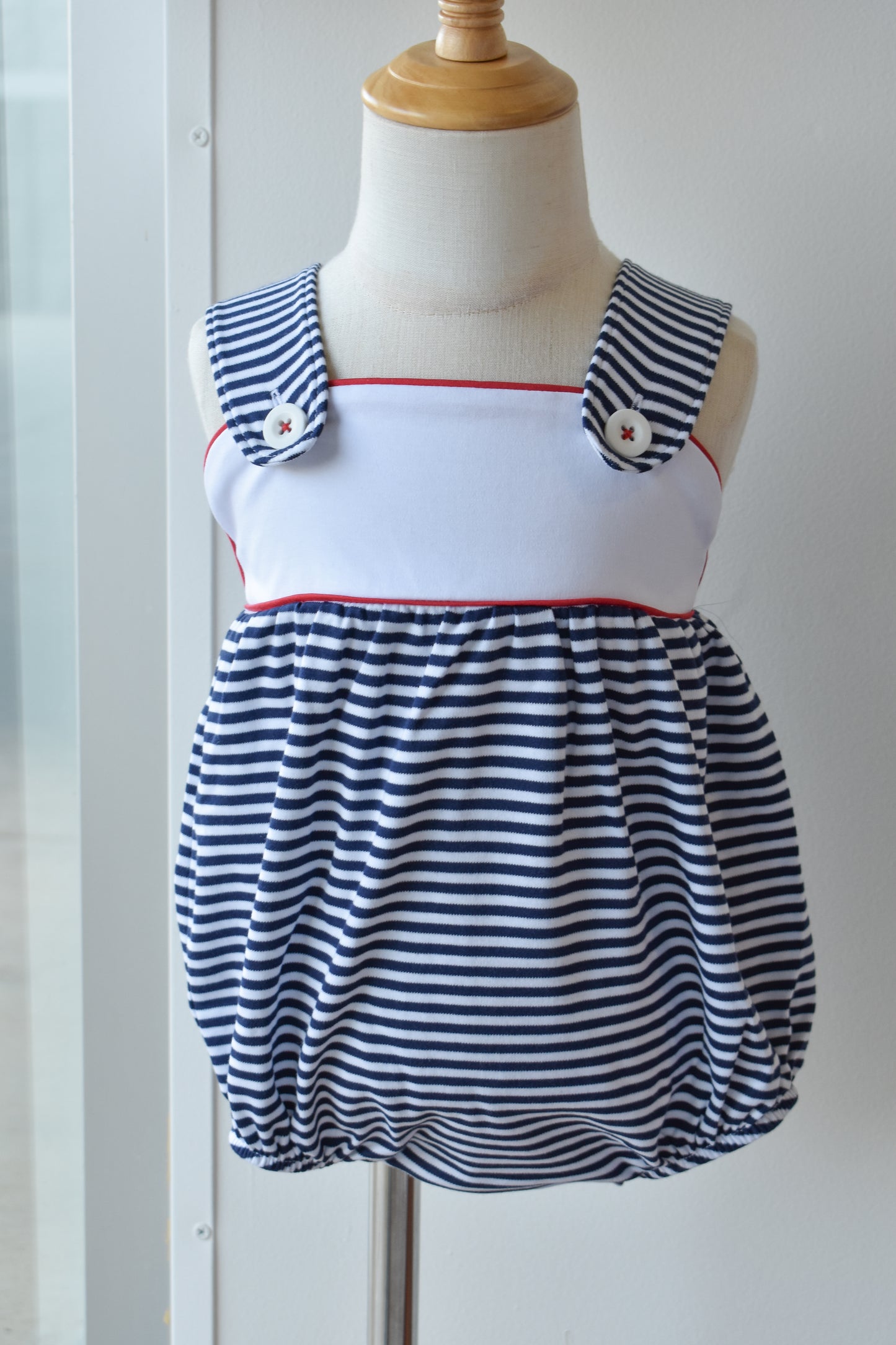 Bingham Pima Bubble-Nantucket Navy Stripe