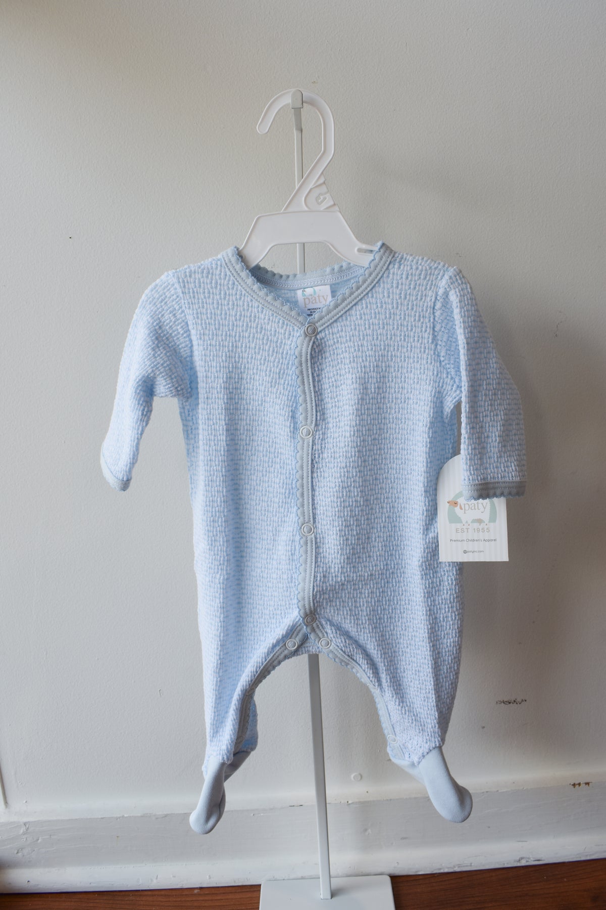 Paty Straight Sleeve Snap Button Pima Trim Footie