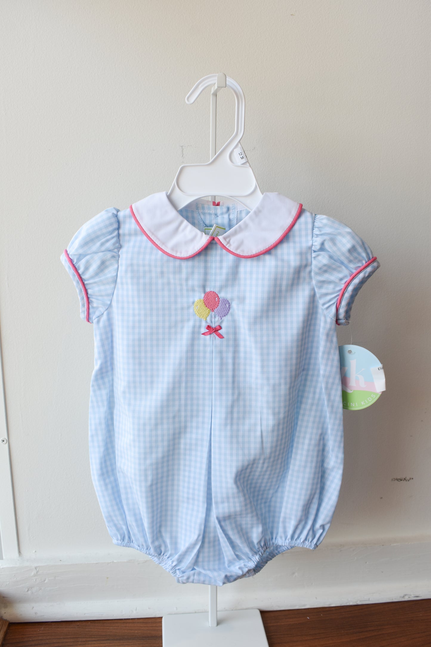 Elizabeth Blue Gingham Birthday Bubble