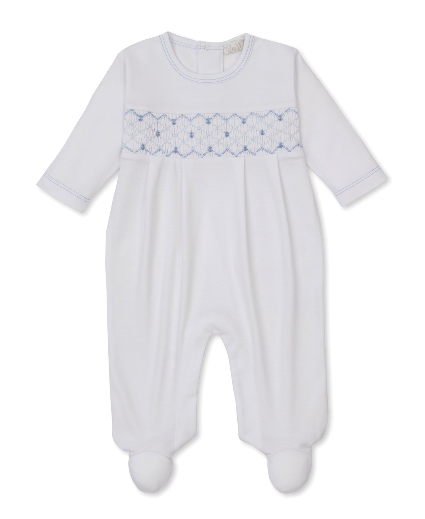 Summer Anchors Hand Smocked Footie