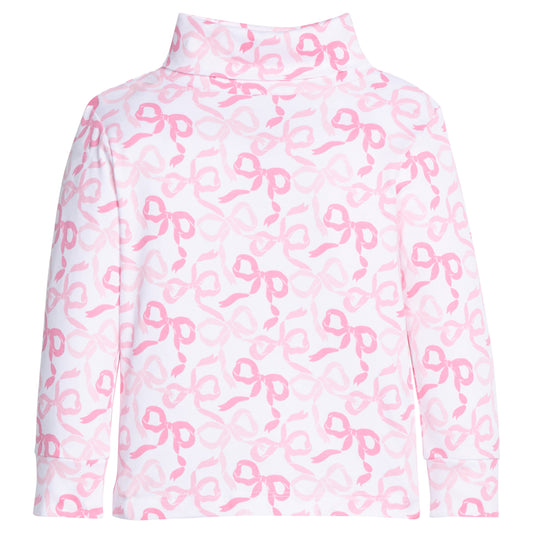 Blushing Ribbons and Bows Printed Turtleneck